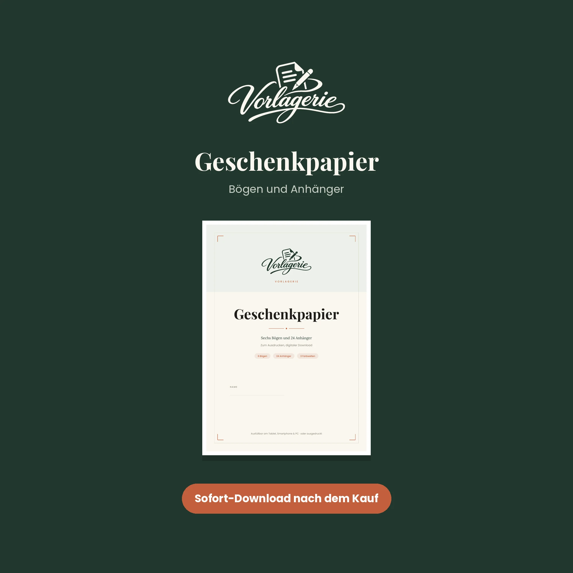 Geschenkpapier & Anhänger – Vorlagerie