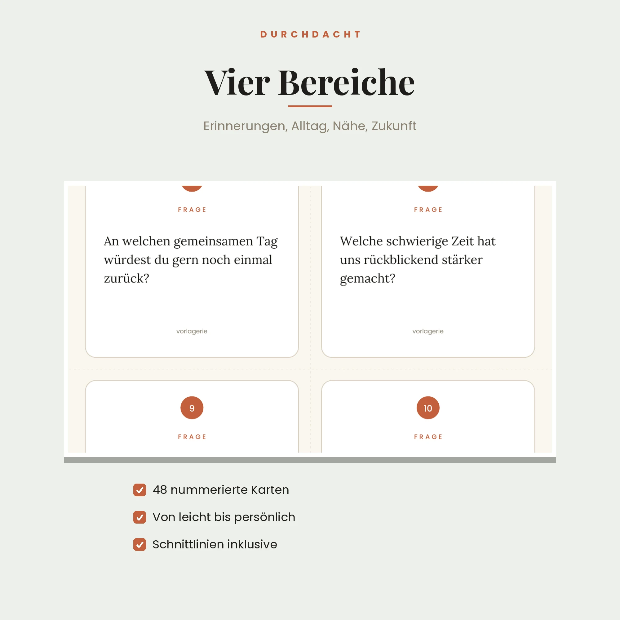 Gesprächskarten für Paare – Detailansicht