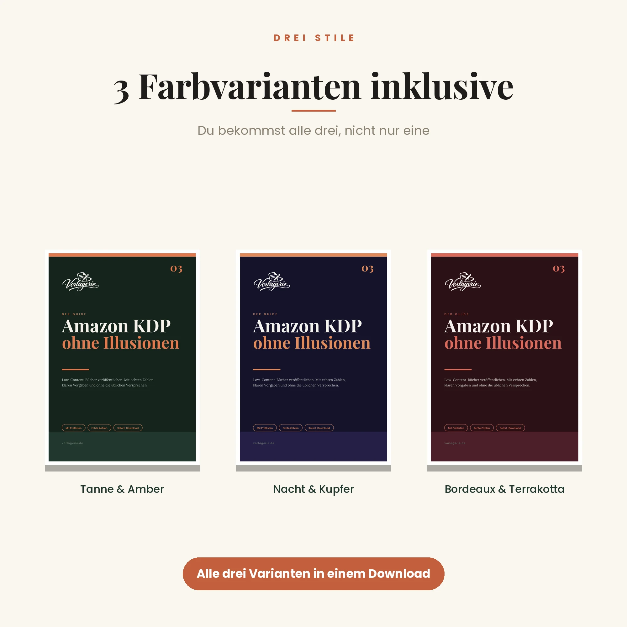 Amazon KDP ohne Illusionen – drei Farbvarianten inklusive