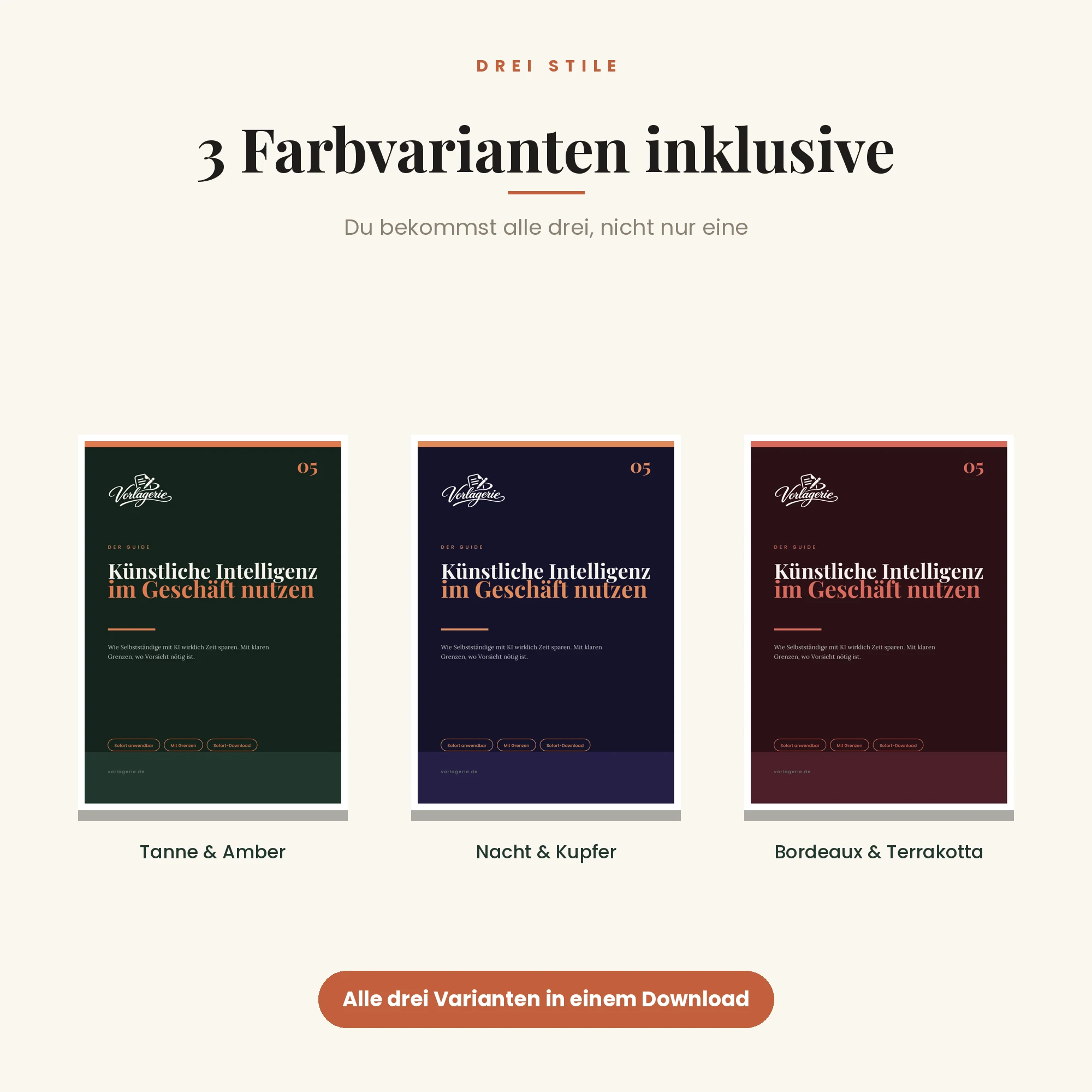 KI im Geschäft nutzen – drei Farbvarianten inklusive