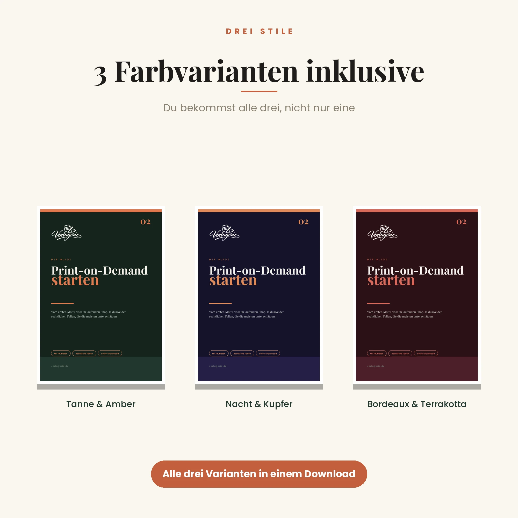Print-on-Demand starten – drei Farbvarianten inklusive