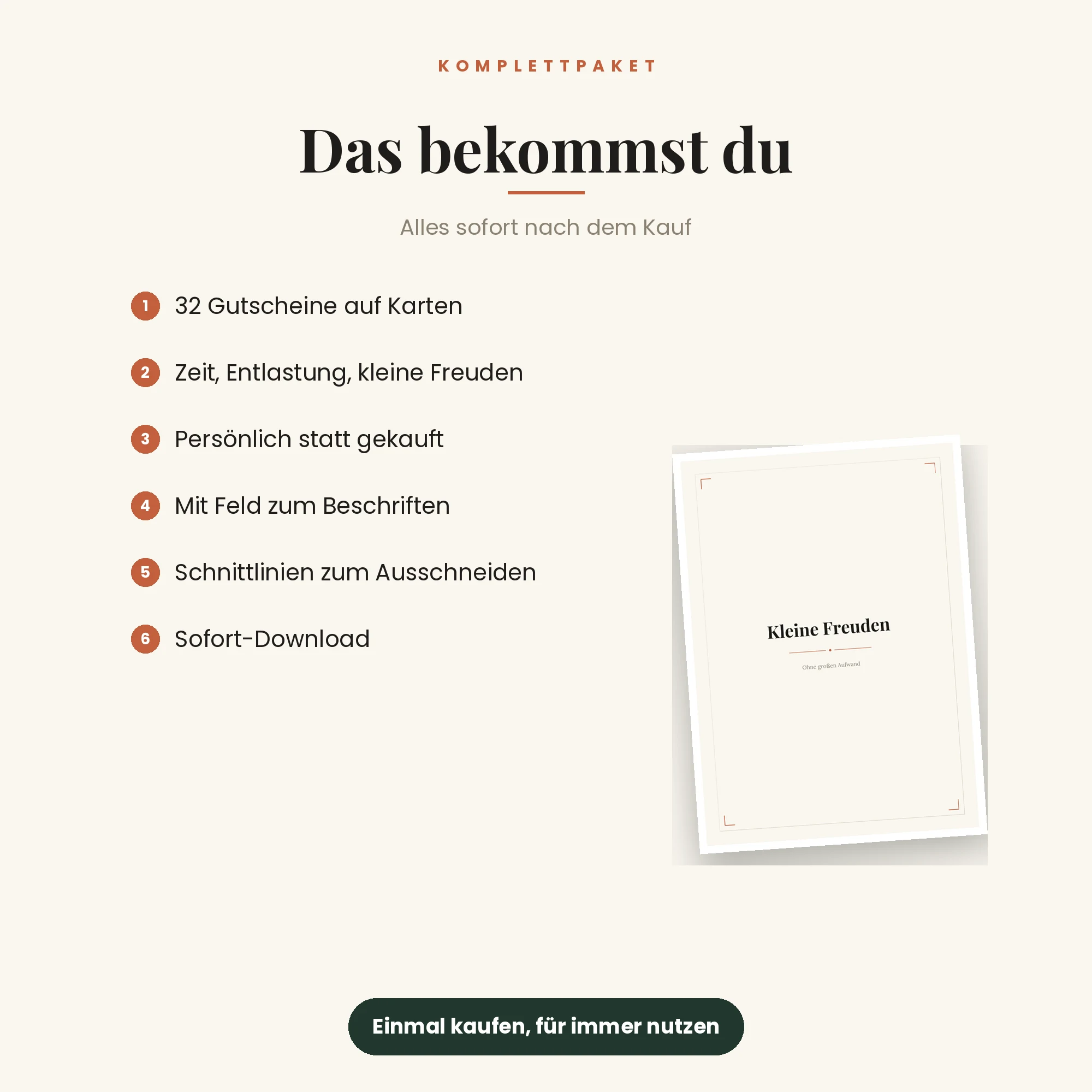 Gutscheinheft – das ist enthalten