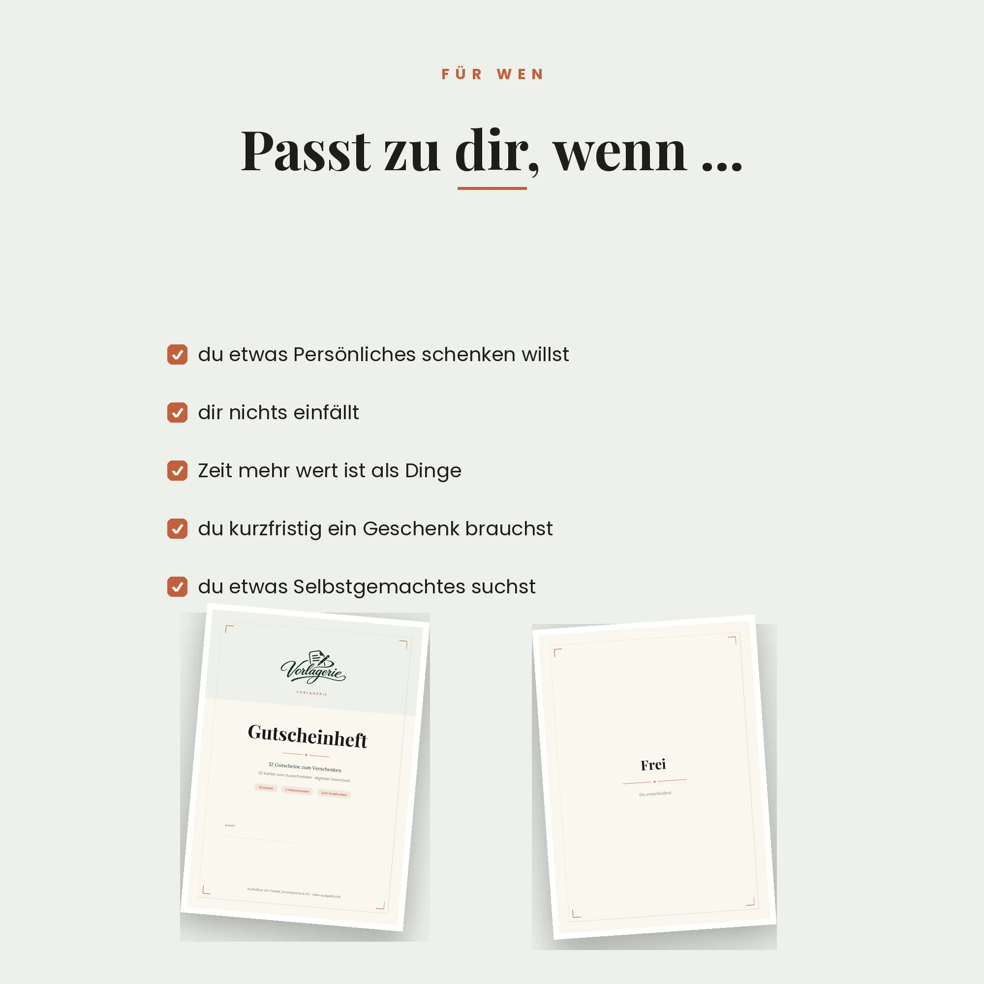 Gutscheinheft – für wen es passt