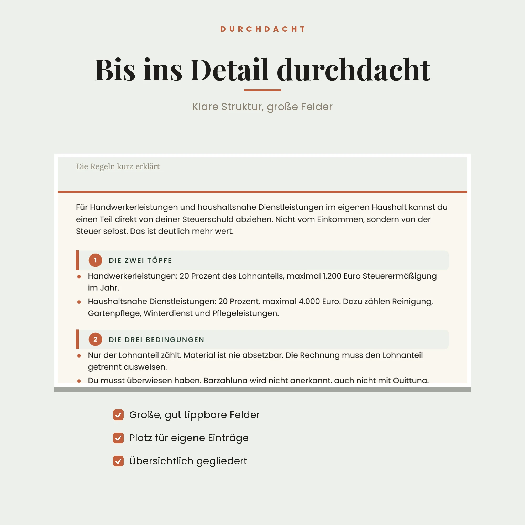 Handwerkerleistungen & Steuer – Detailansicht