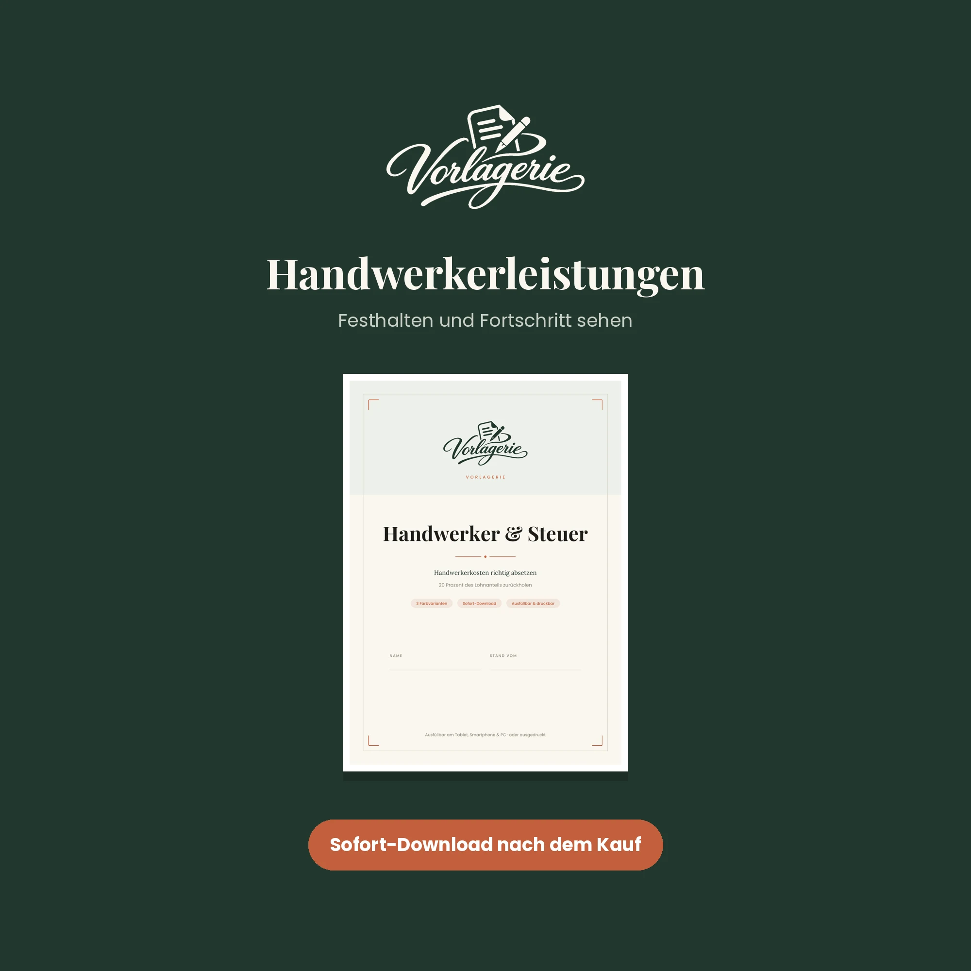 Handwerkerleistungen & Steuer – Vorlagerie
