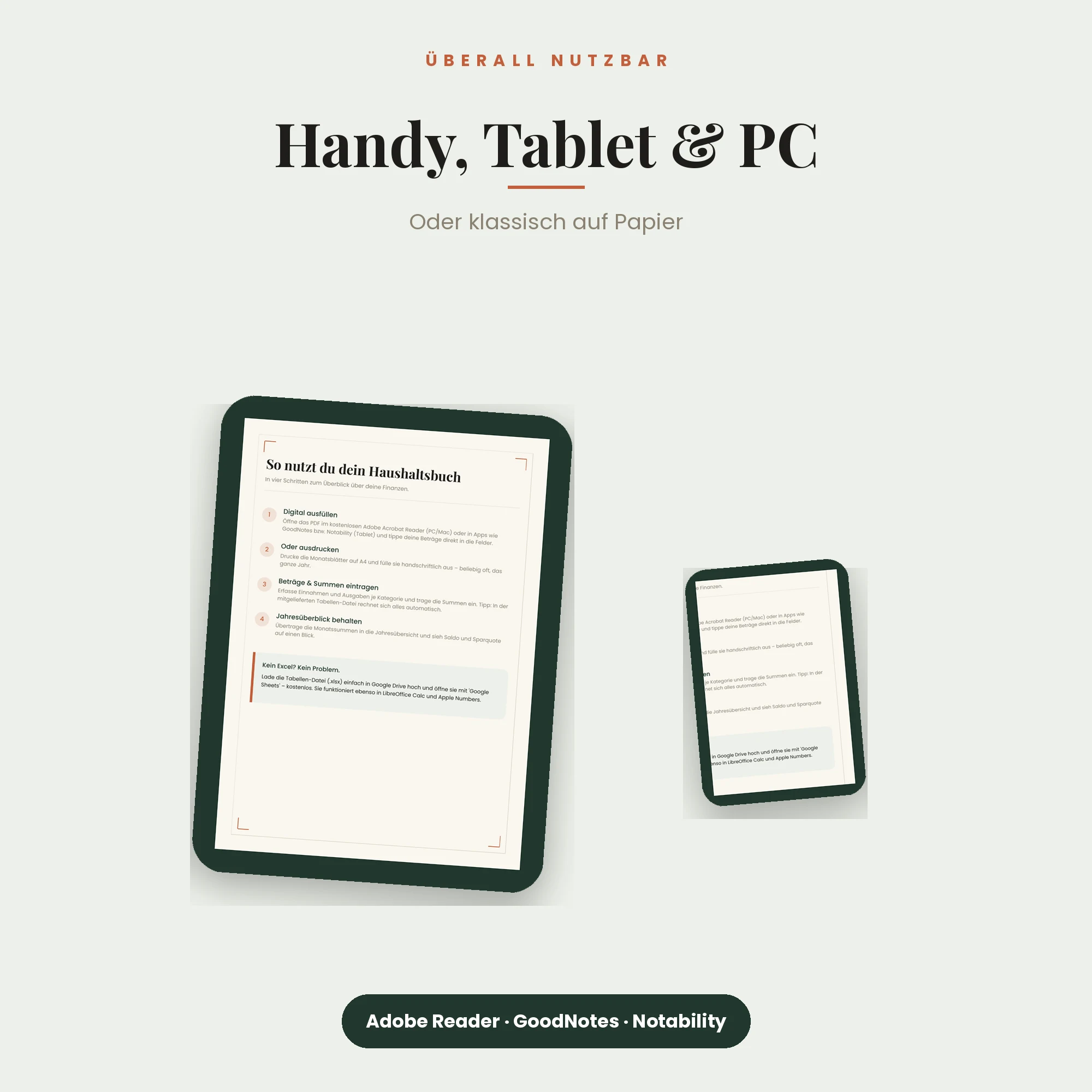 Haushaltsbuch & Budgetplaner – auf Smartphone, Tablet und PC