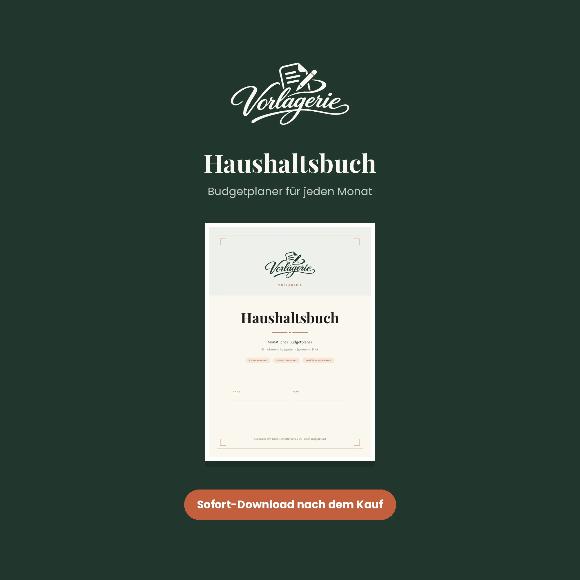 Haushaltsbuch & Budgetplaner – Vorlagerie