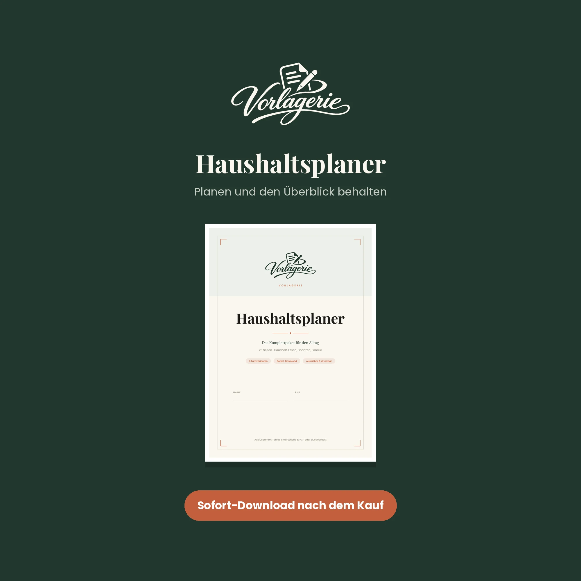 Haushaltsplaner Komplett – Vorlagerie