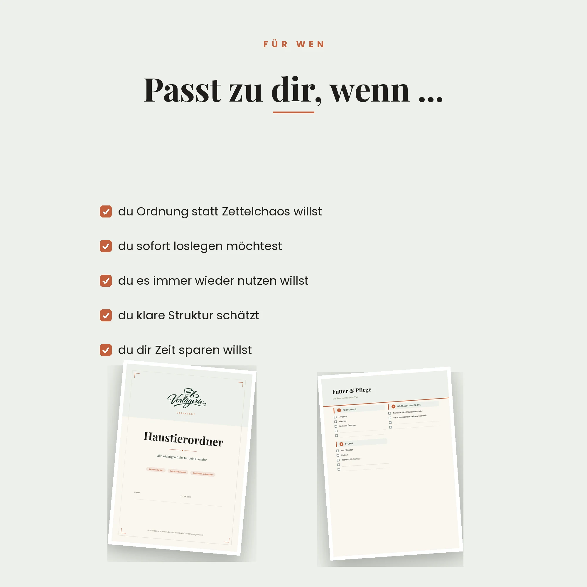 Haustierordner – für wen die Vorlage passt