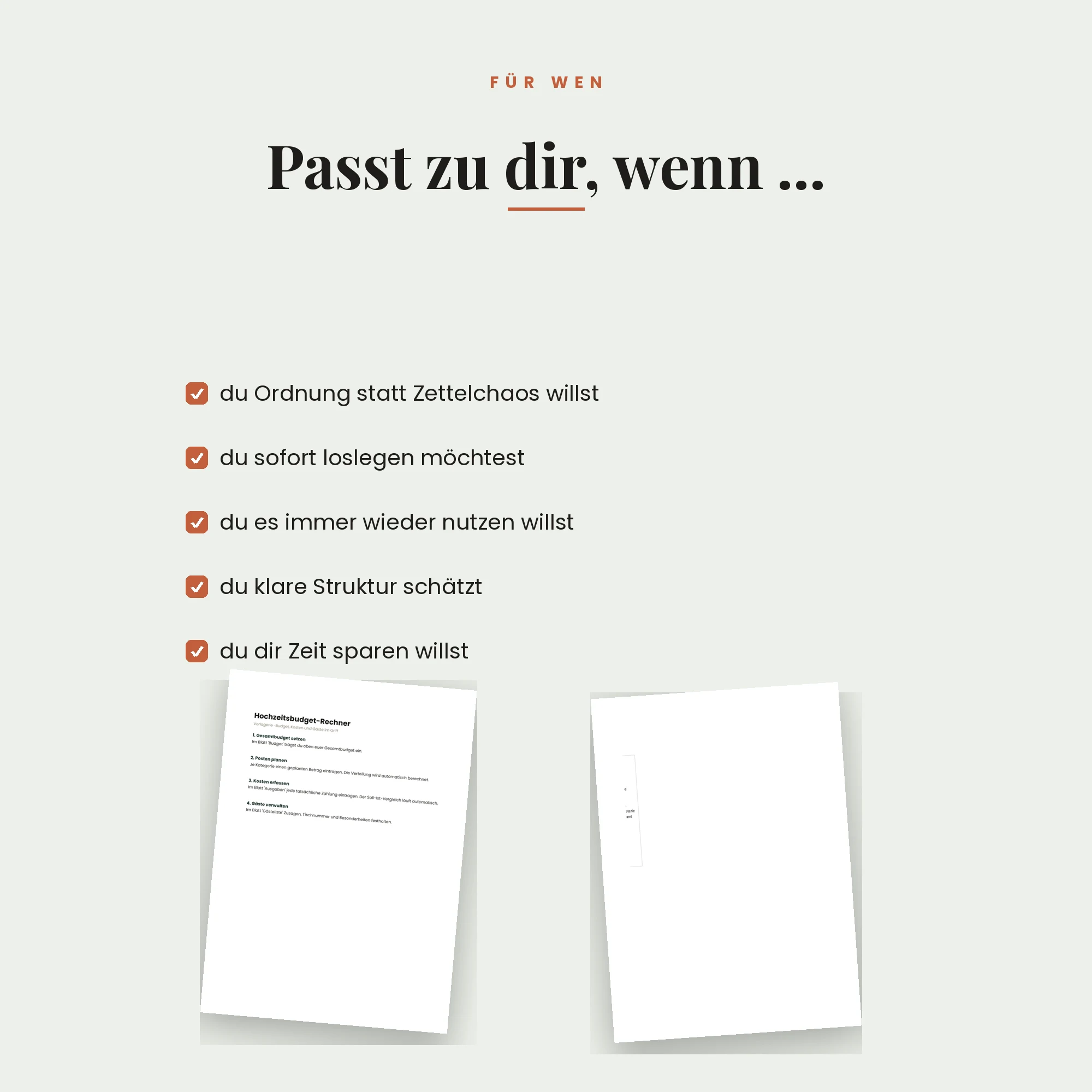 Hochzeitsbudget-Rechner – für wen die Vorlage passt