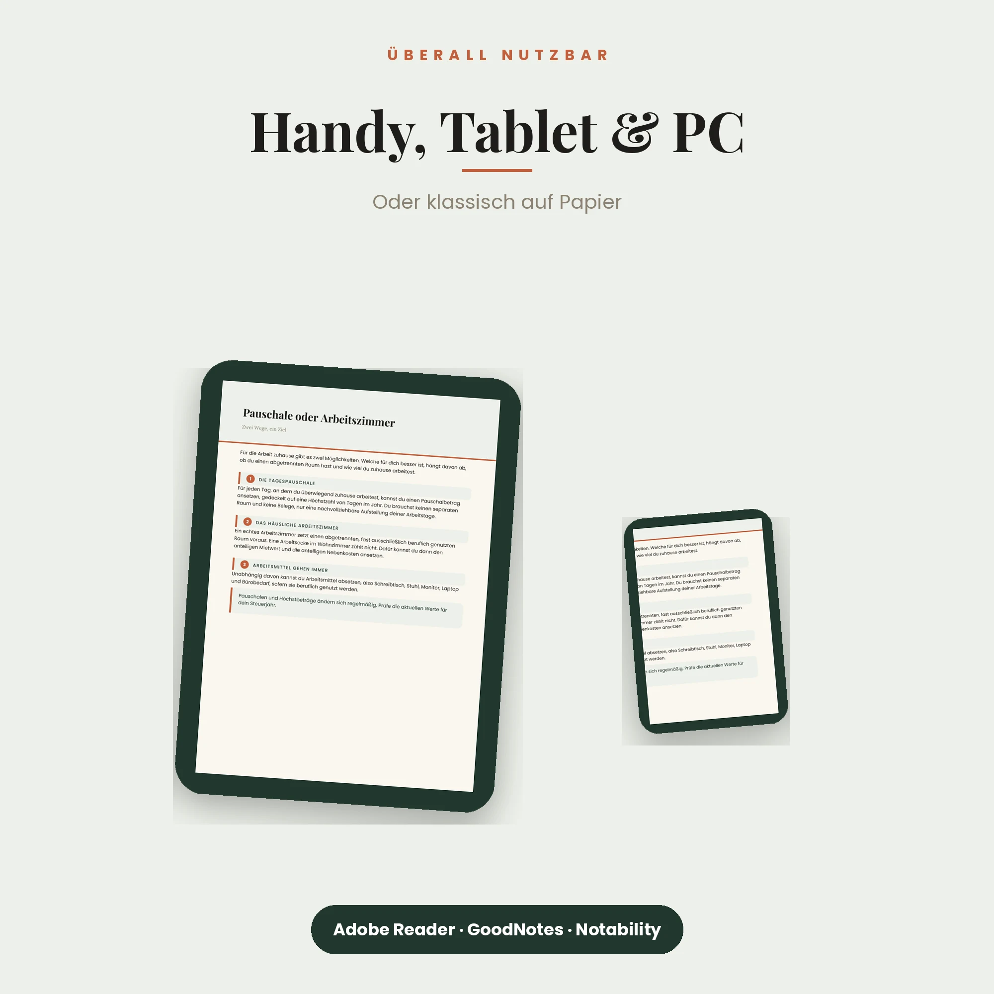 Homeoffice & Arbeitszimmer – auf Smartphone, Tablet und PC