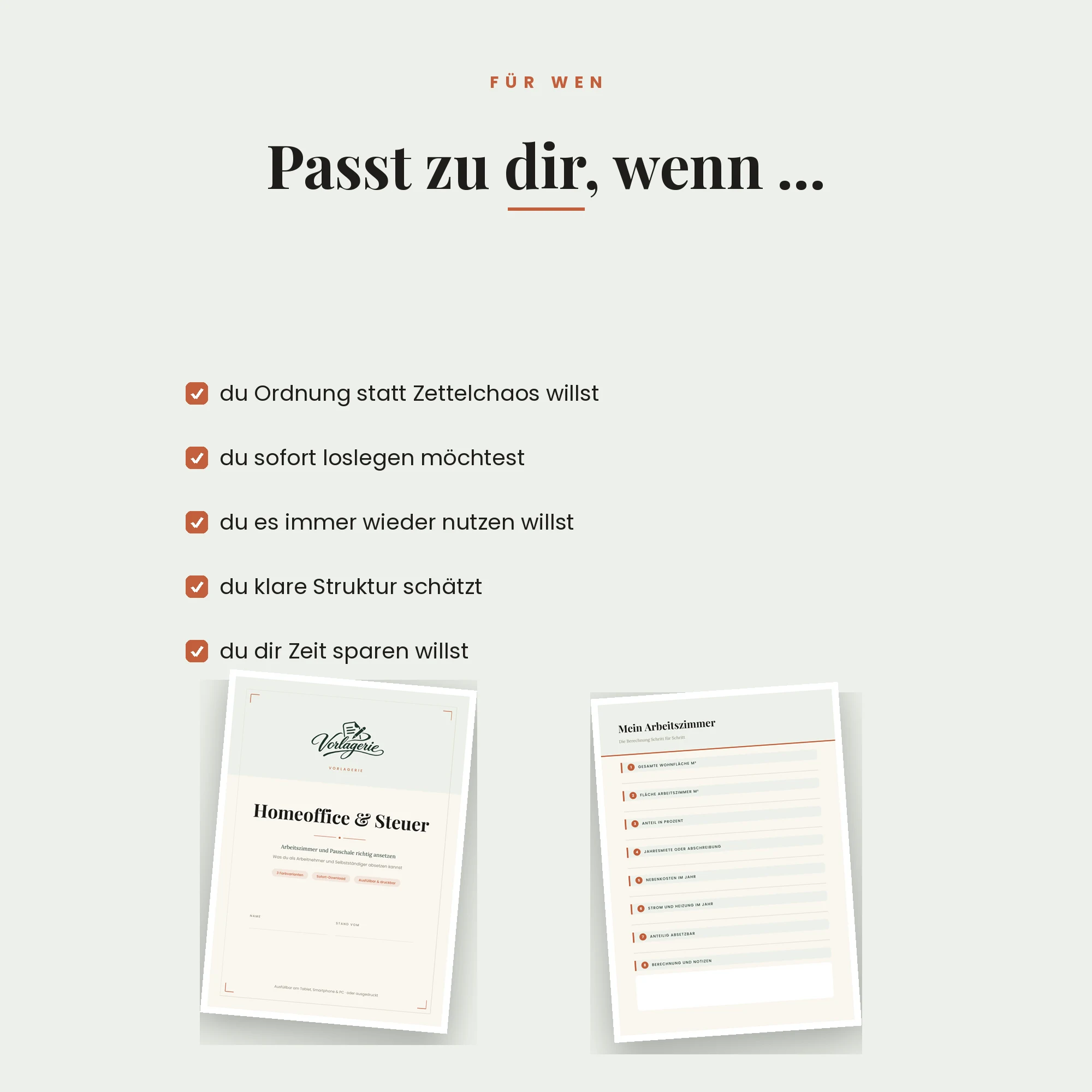 Homeoffice & Arbeitszimmer – für wen die Vorlage passt