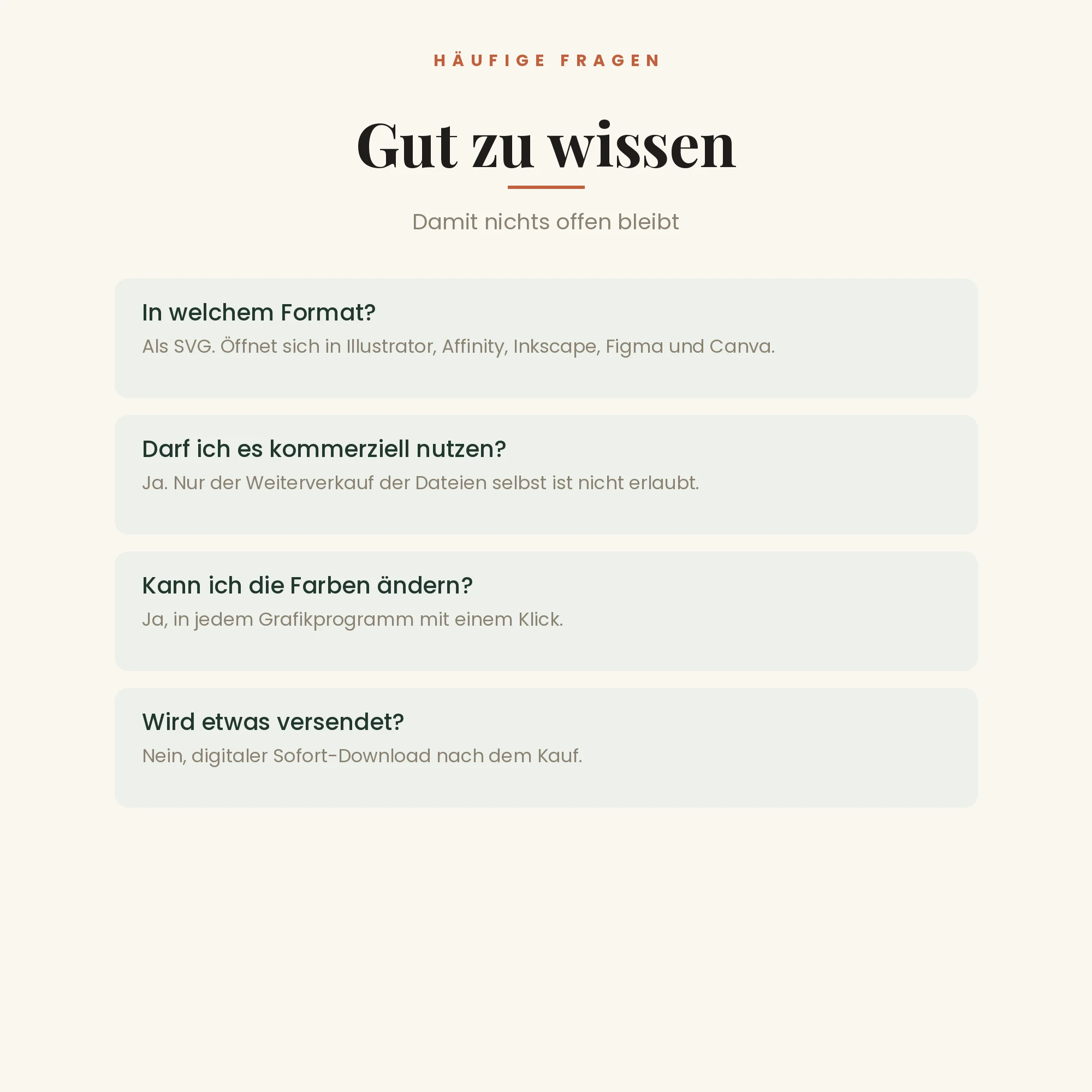 Icon-Set – häufige Fragen