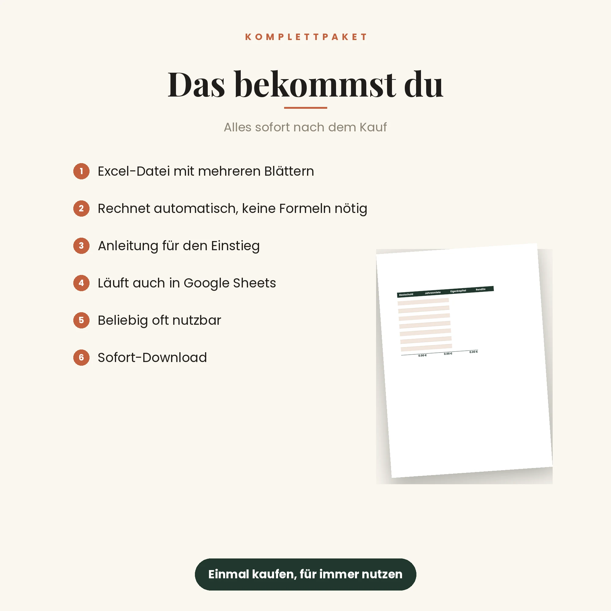 Immobilien-Portfolio-Tracker – das ist enthalten