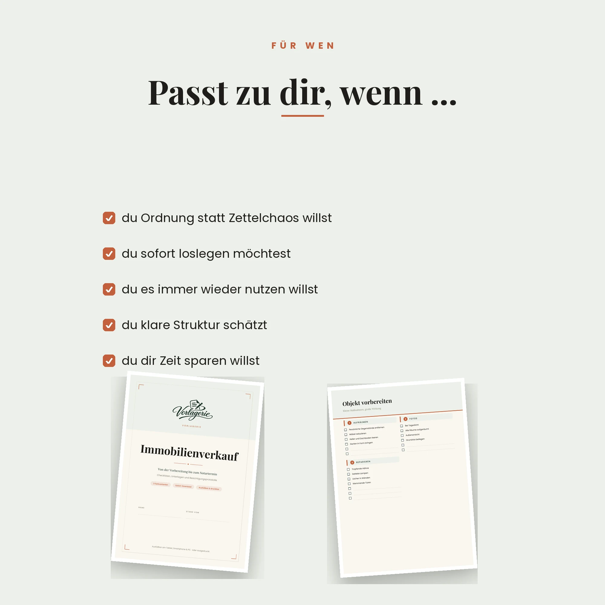 Immobilienverkauf Komplettpaket – für wen die Vorlage passt