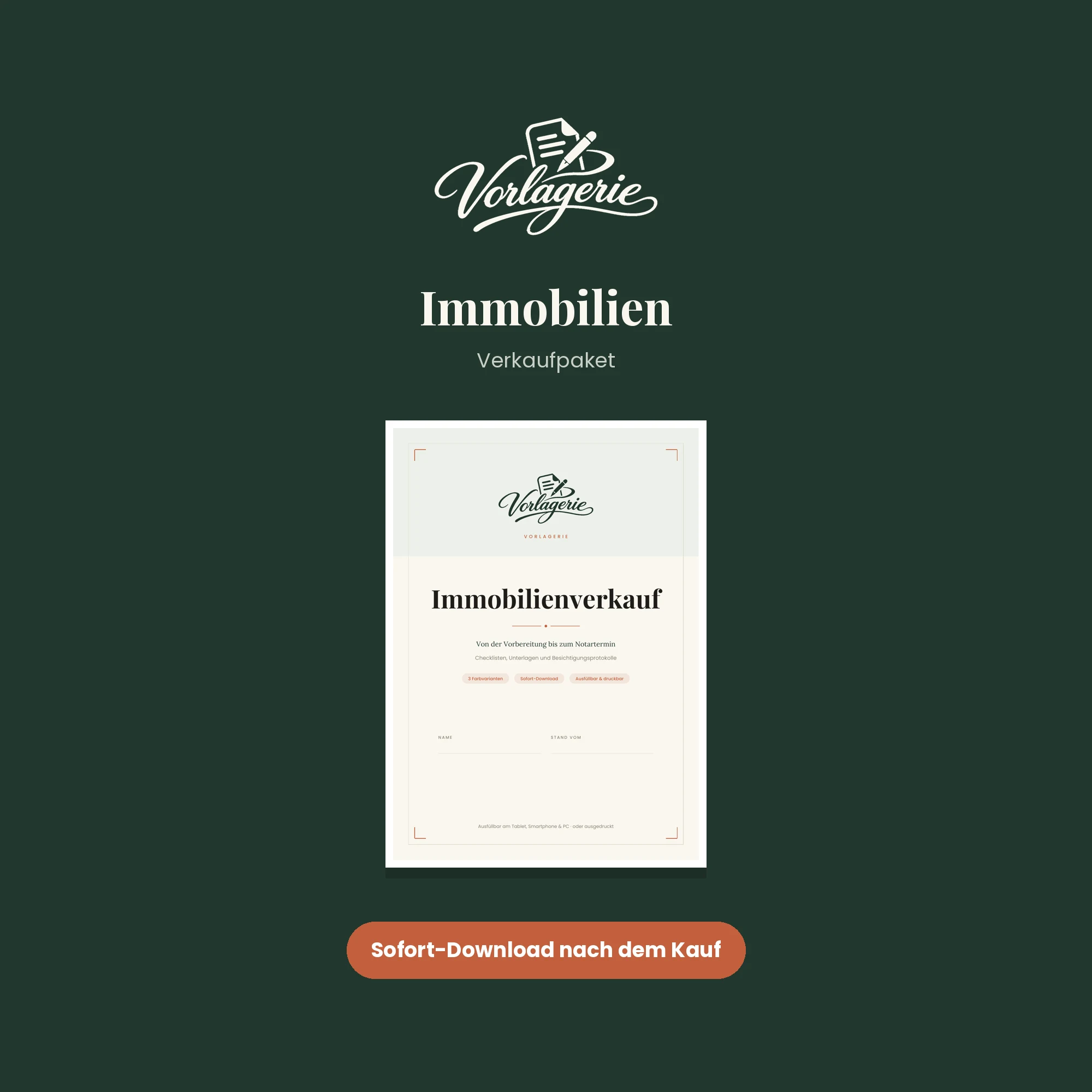 Immobilienverkauf Komplettpaket – Vorlagerie