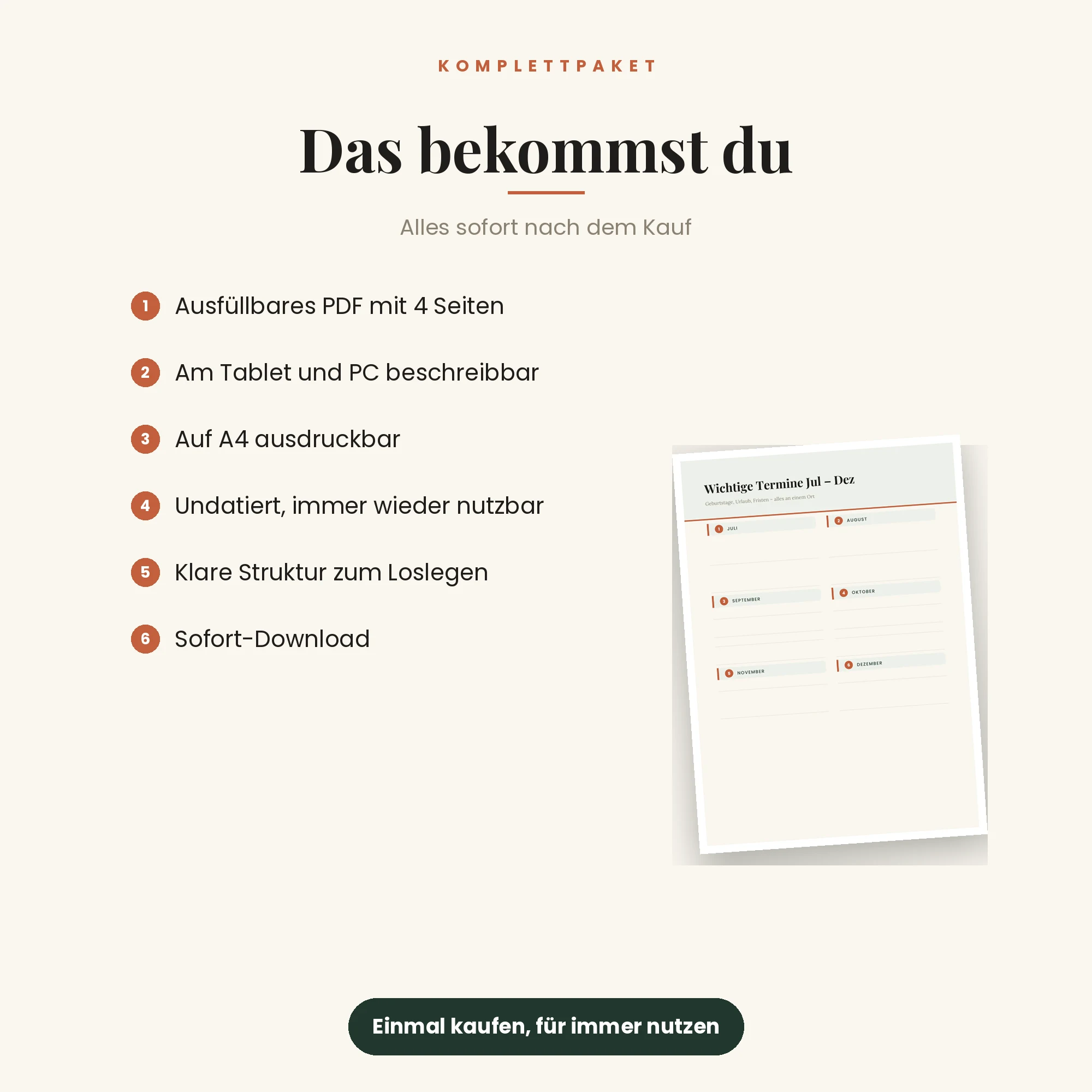 Jahresplaner 2027 – das ist enthalten