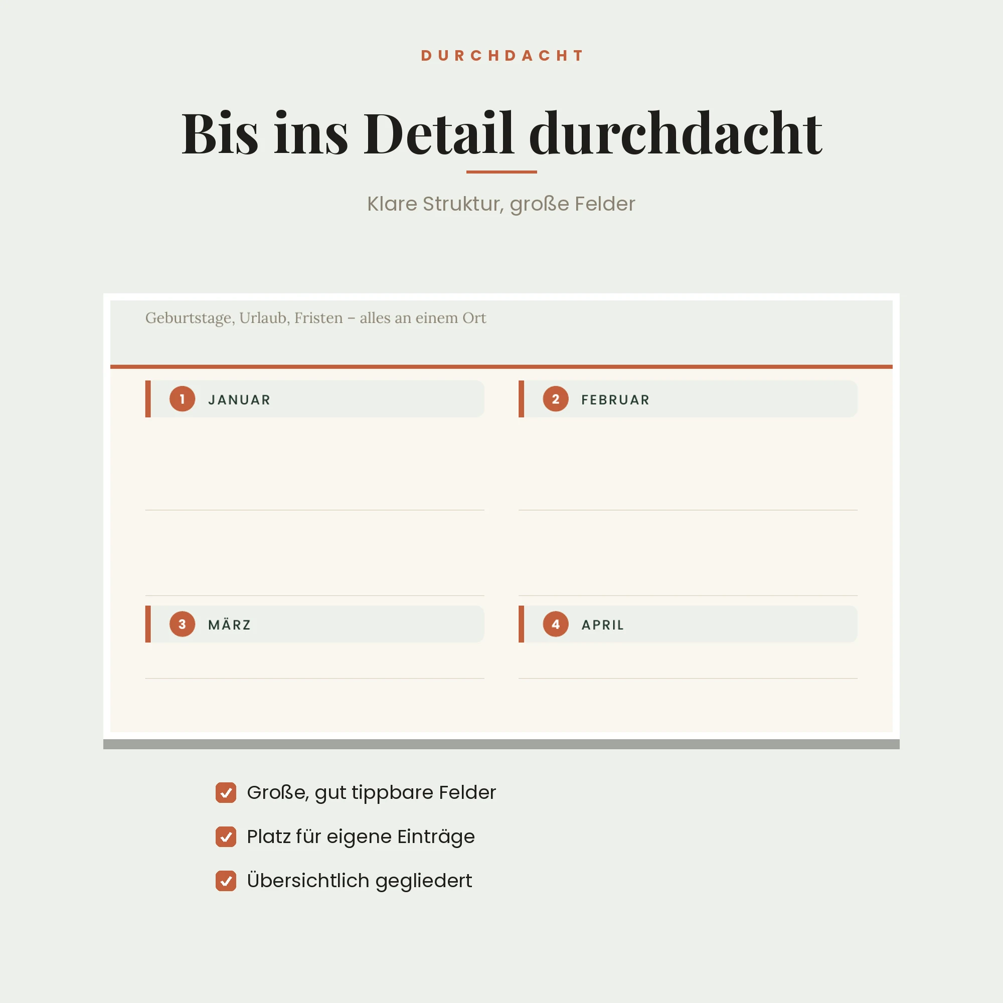 Jahresplaner 2027 – Detailansicht
