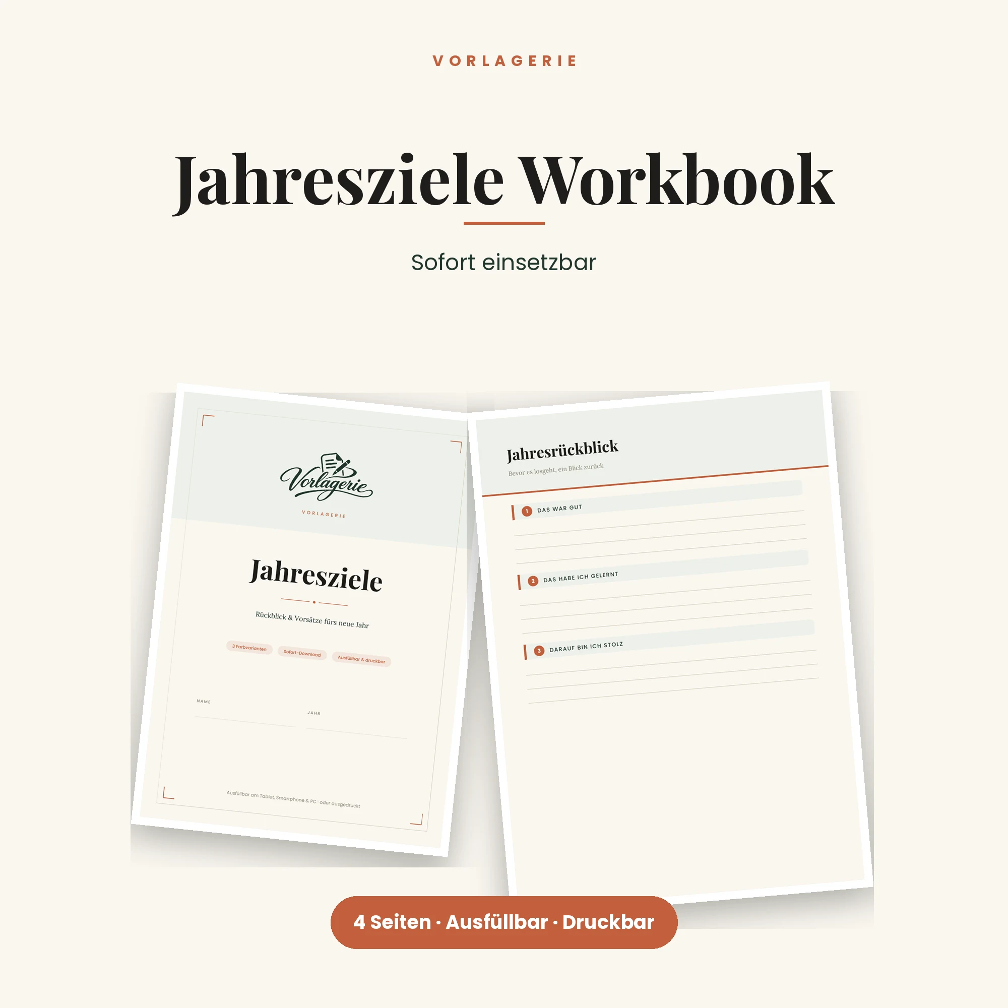 Jahresziele-Workbook – Titelbild