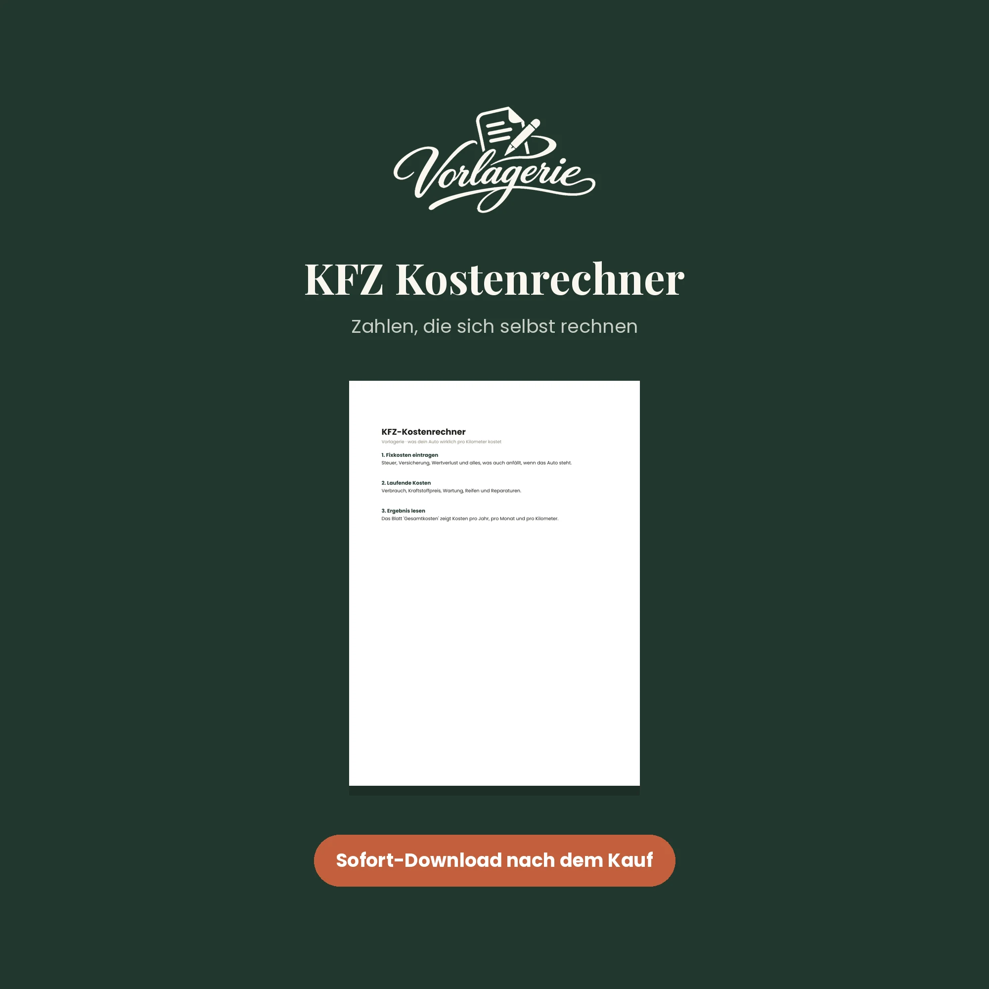KFZ-Kostenrechner – Vorlagerie