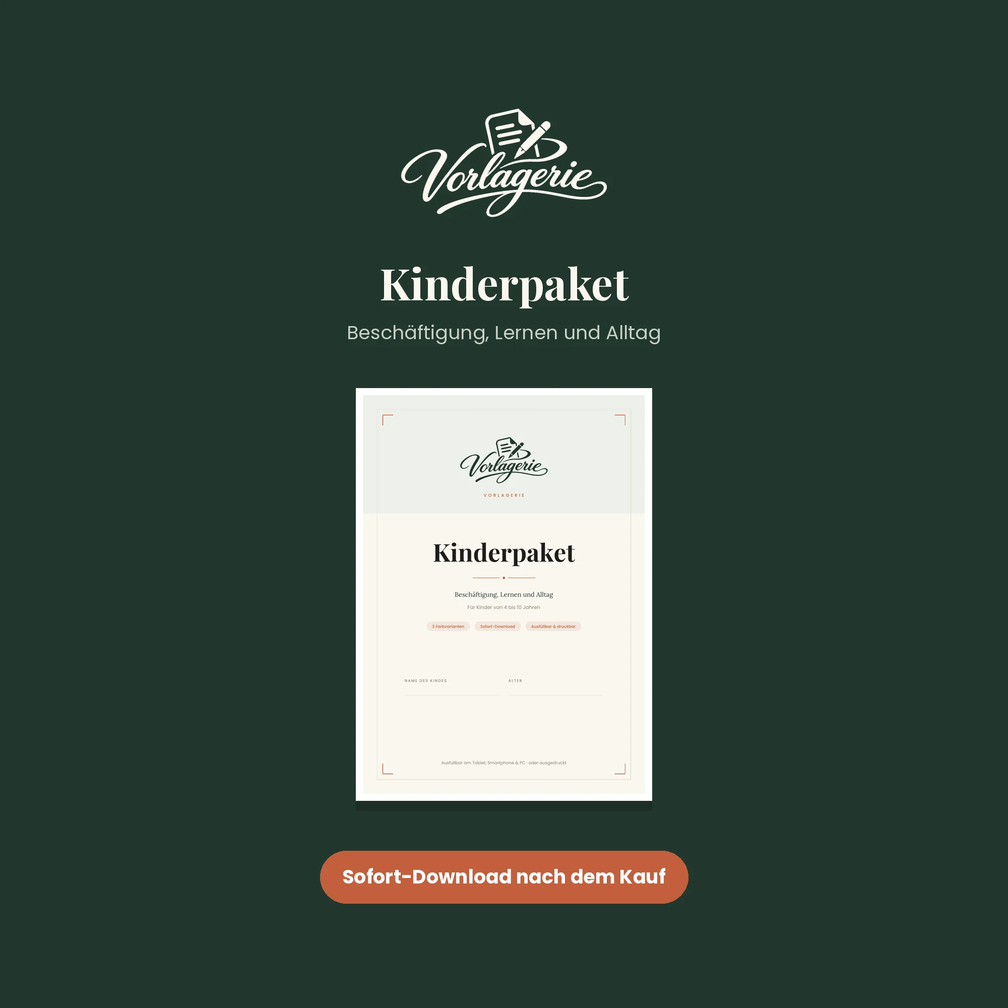 Kinder-Aktivitätspaket – Vorlagerie