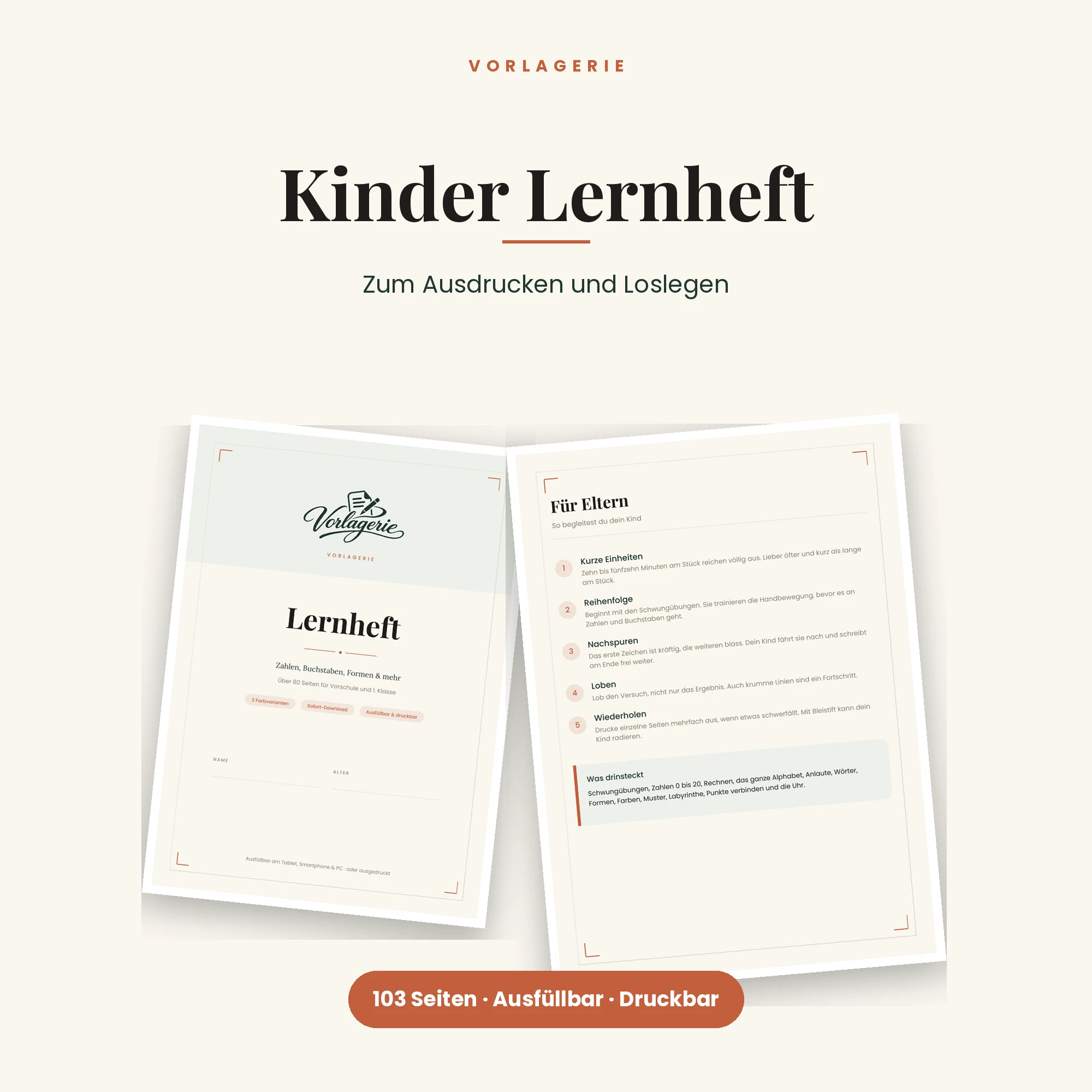 Kinder-Lernheft Zahlen & Buchstaben – Titelbild