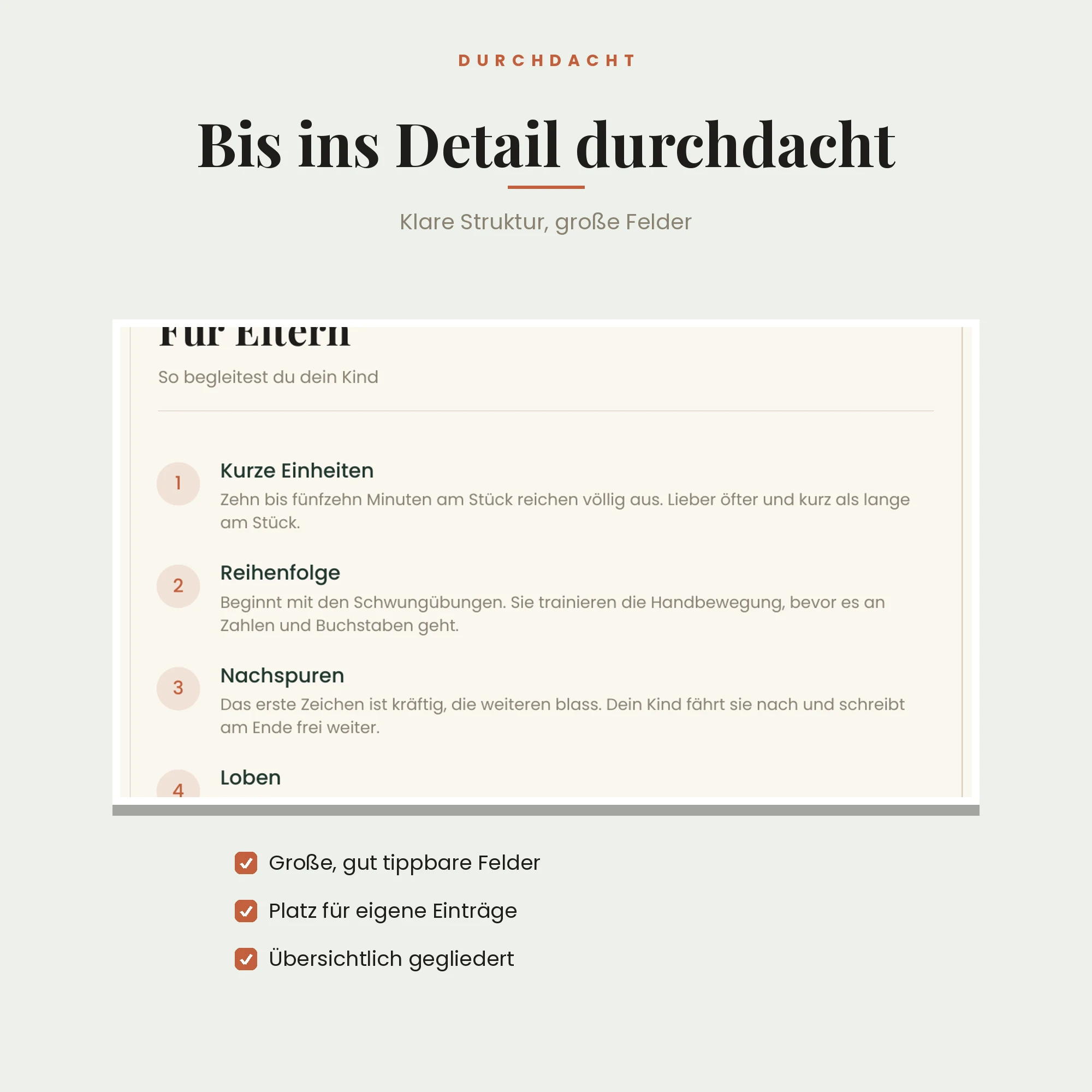 Kinder-Lernheft Zahlen & Buchstaben – Detailansicht