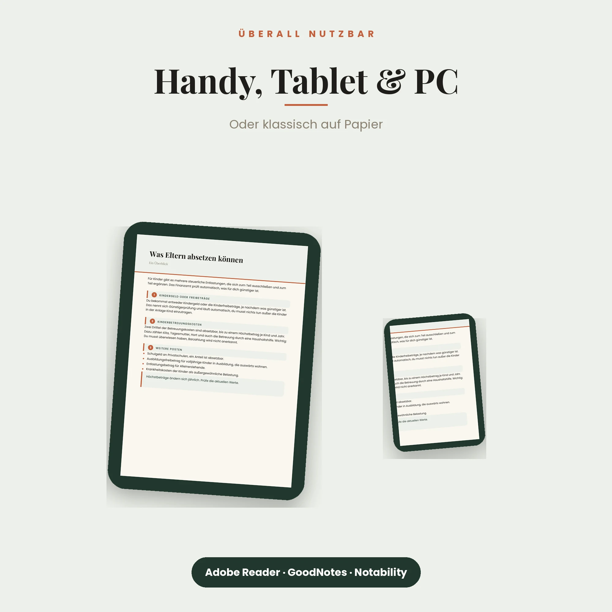 Kinder & Steuer – auf Smartphone, Tablet und PC
