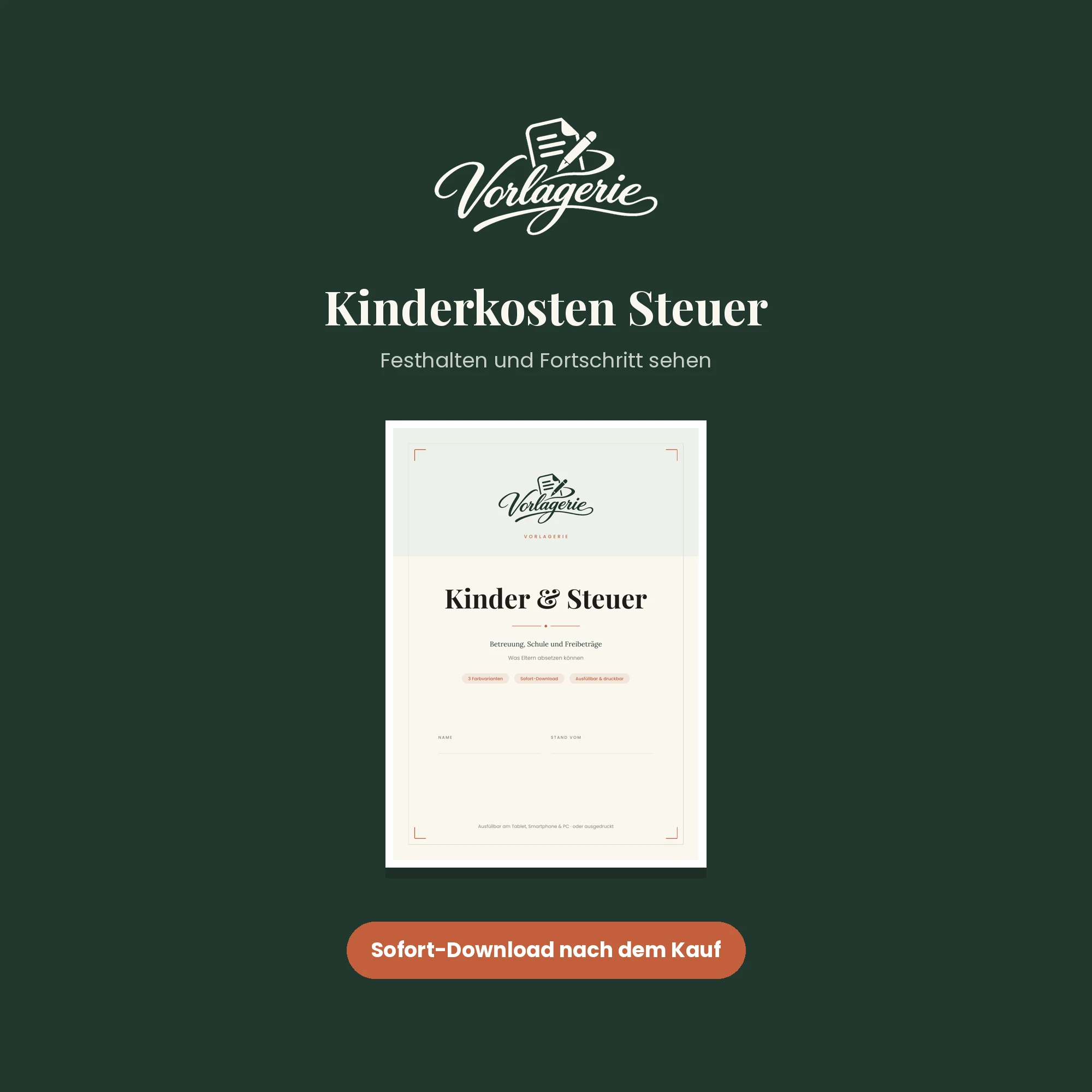 Kinder & Steuer – Vorlagerie