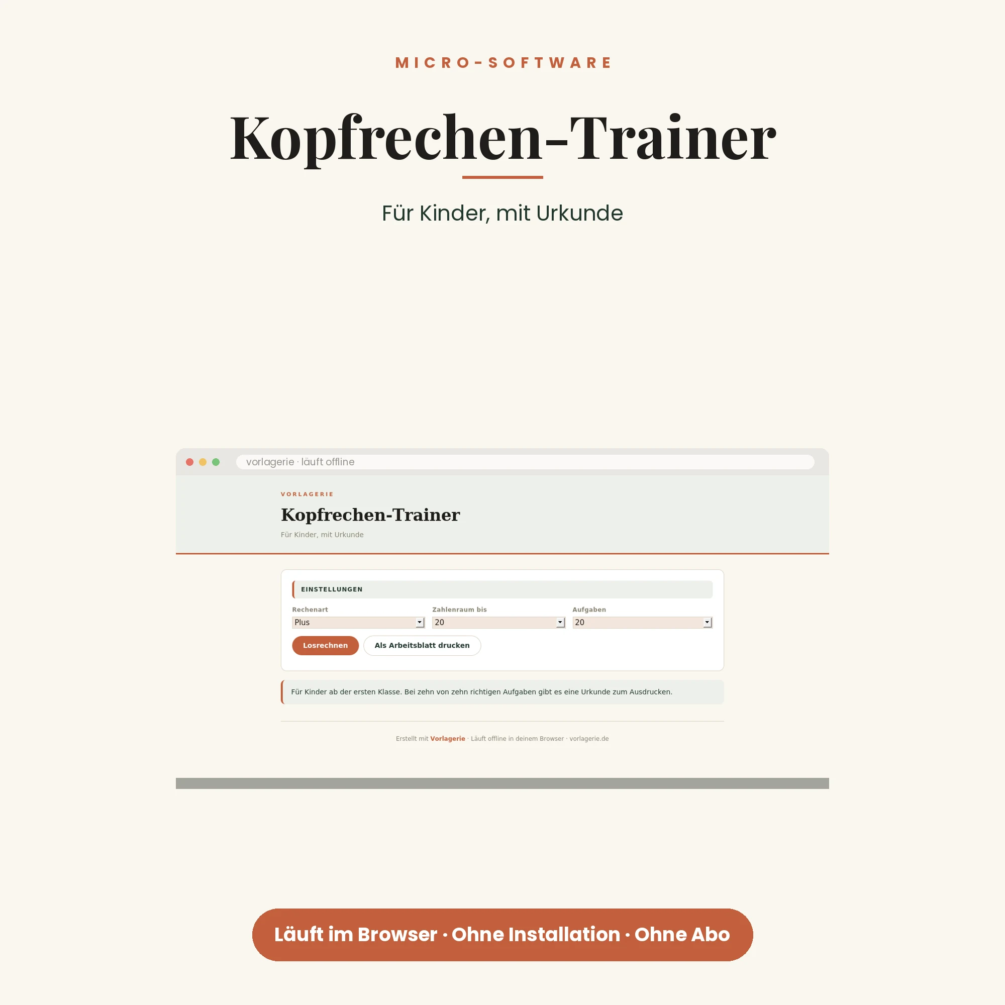 Kopfrechen-Trainer – Titelbild