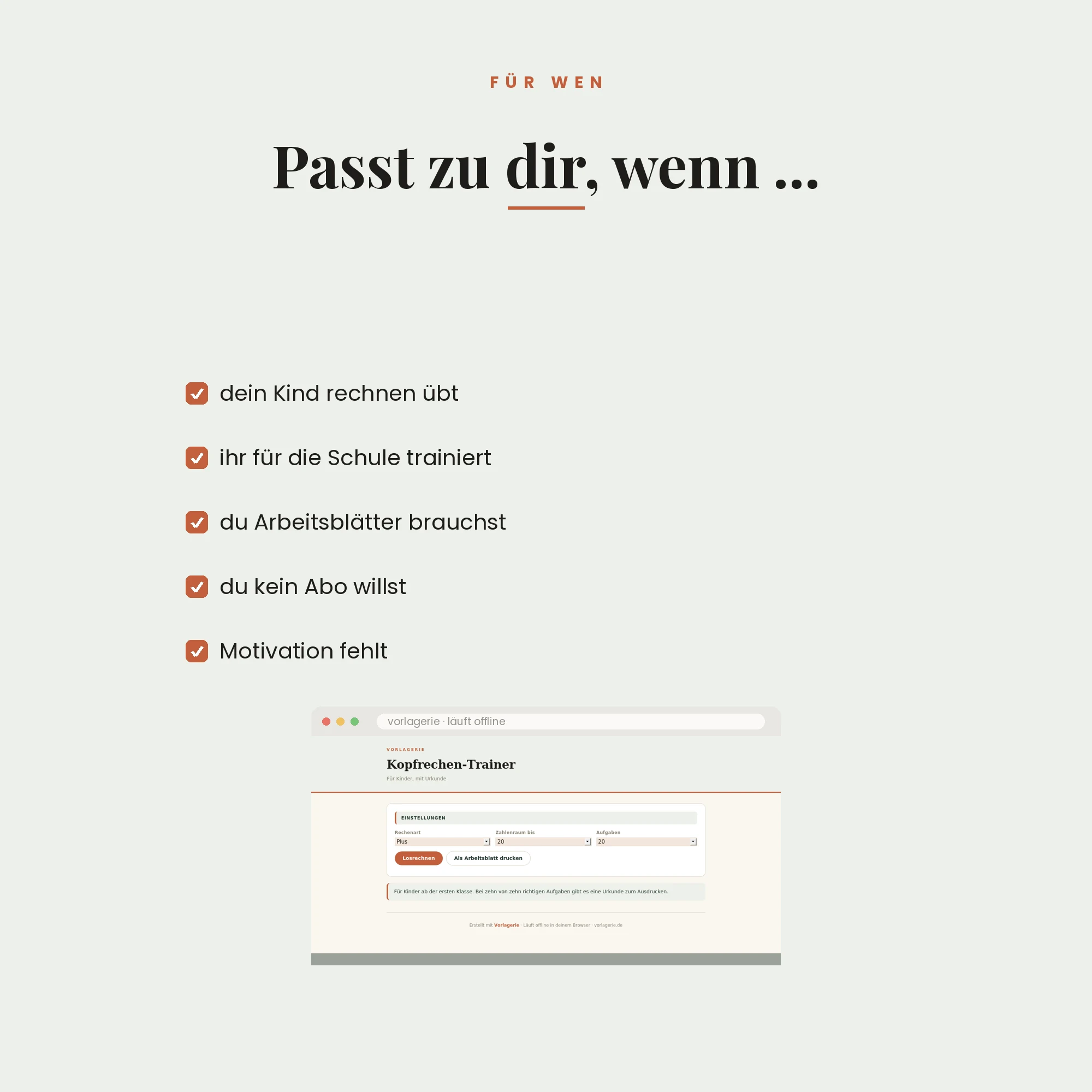 Kopfrechen-Trainer – für wen es passt
