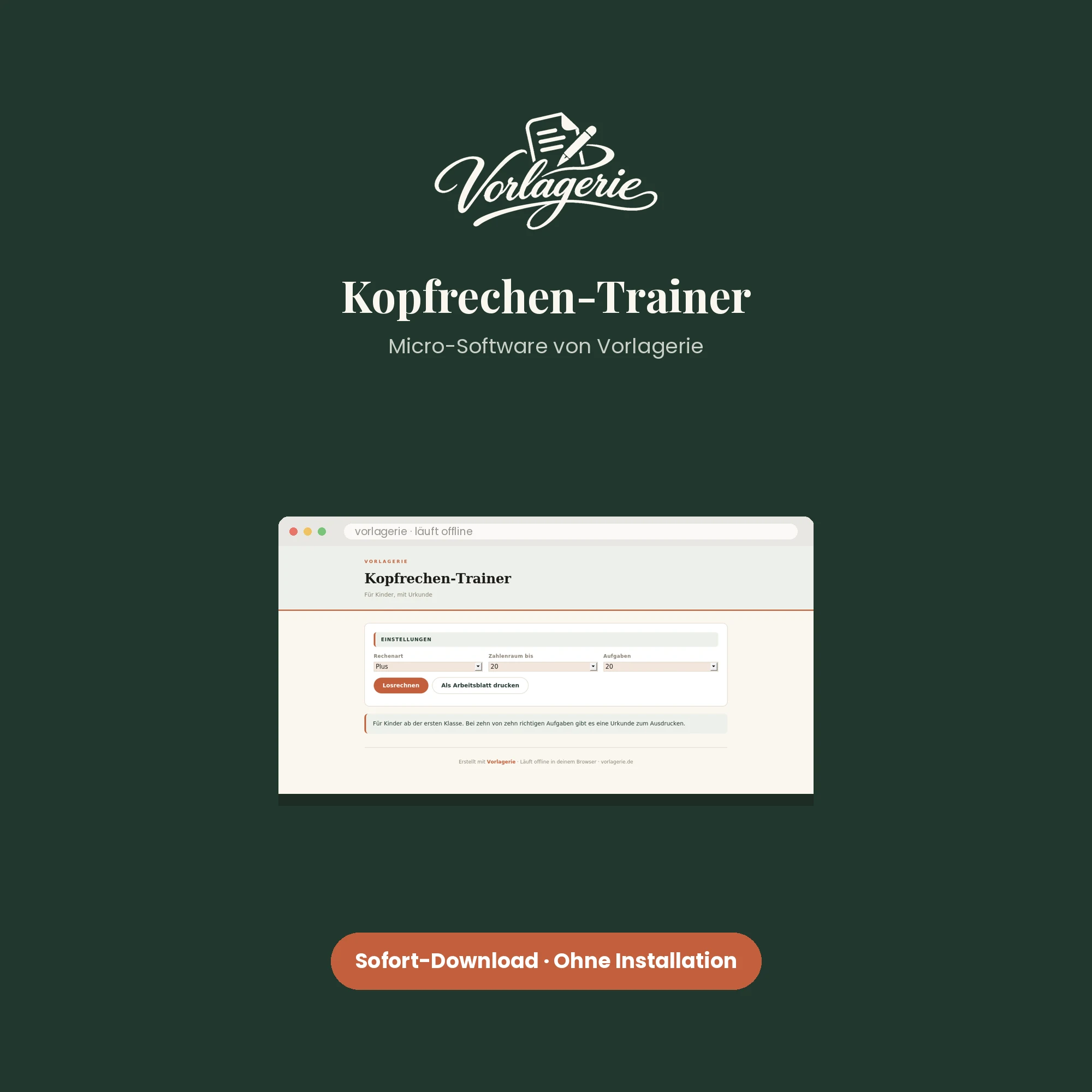 Kopfrechen-Trainer – Vorlagerie
