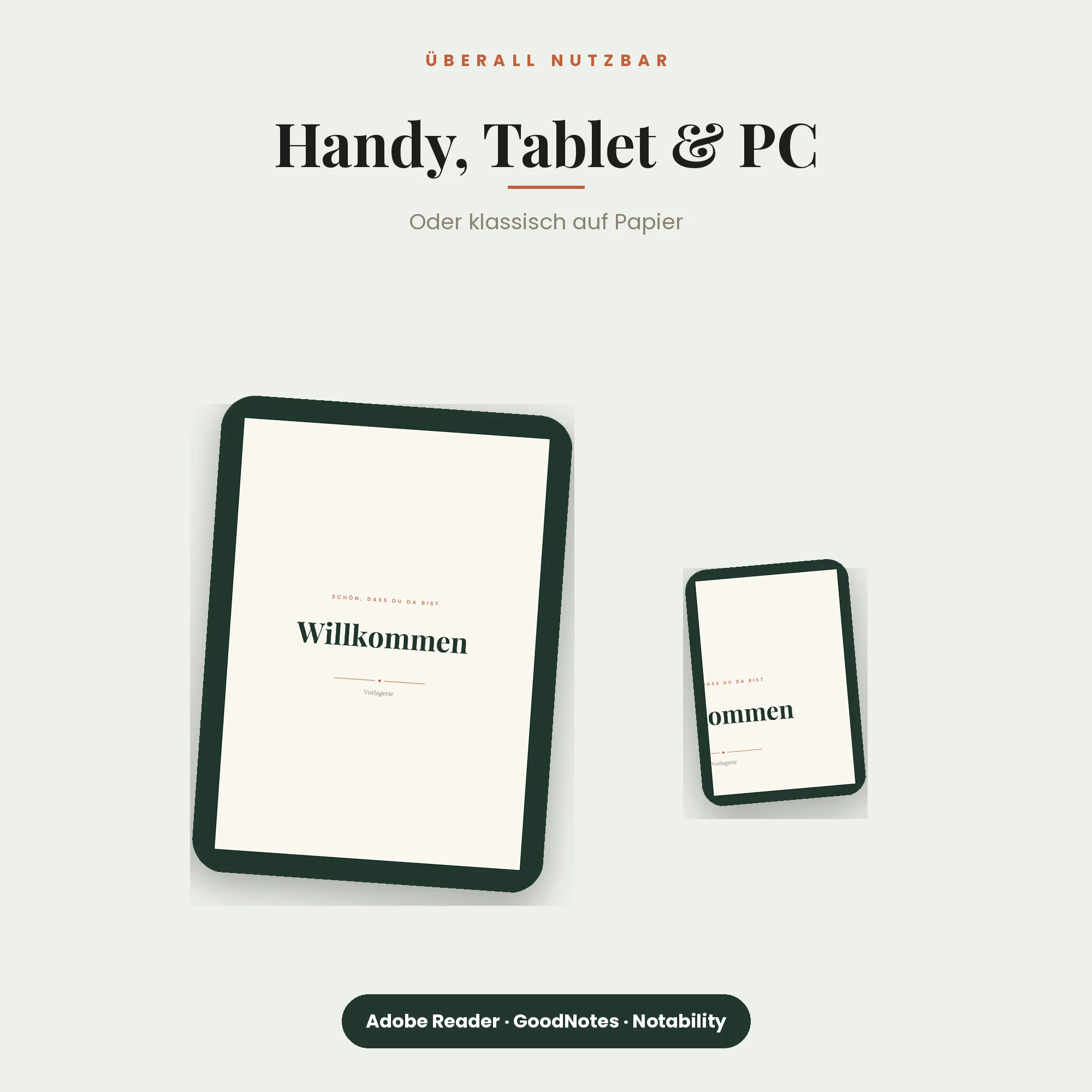 Flur-Kunstdrucke, 6 Motive – auf Smartphone, Tablet und PC
