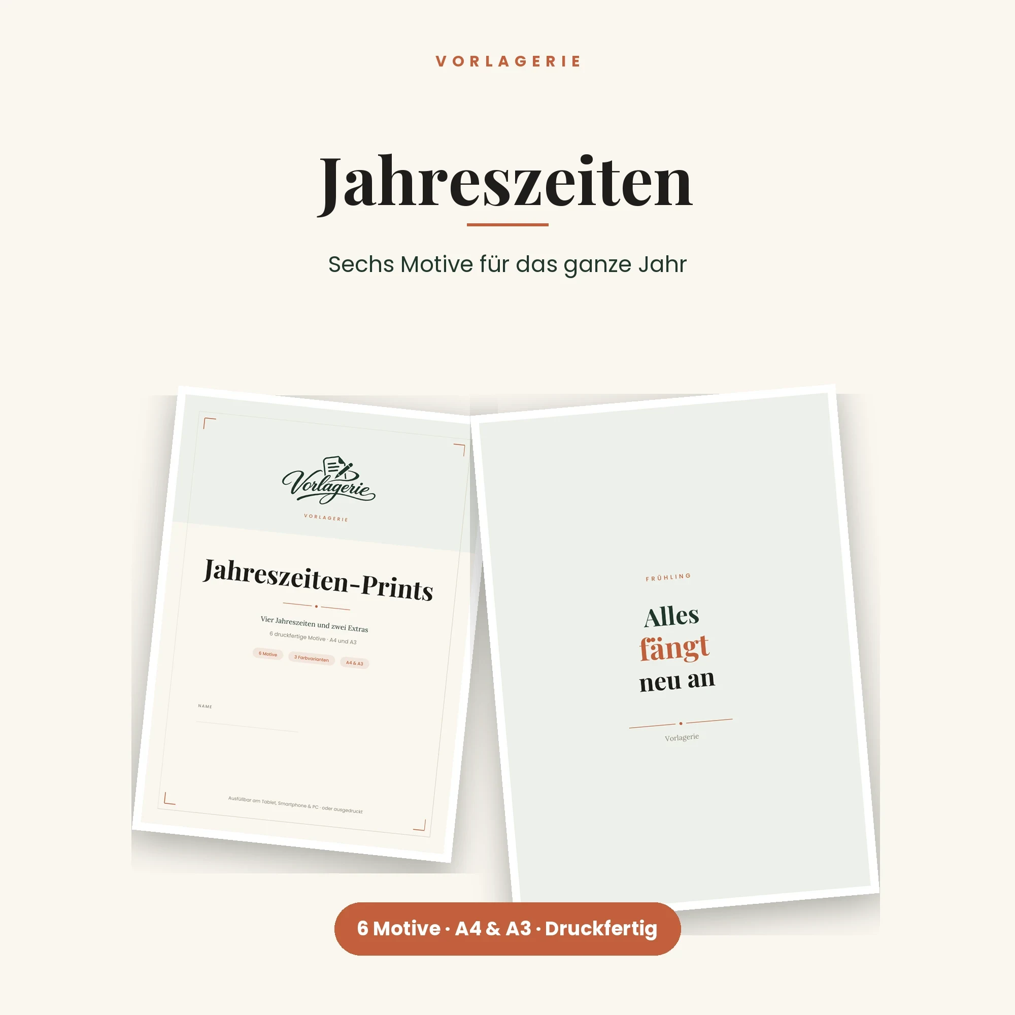 Jahreszeiten-Kunstdrucke, 6 Motive – Titelbild