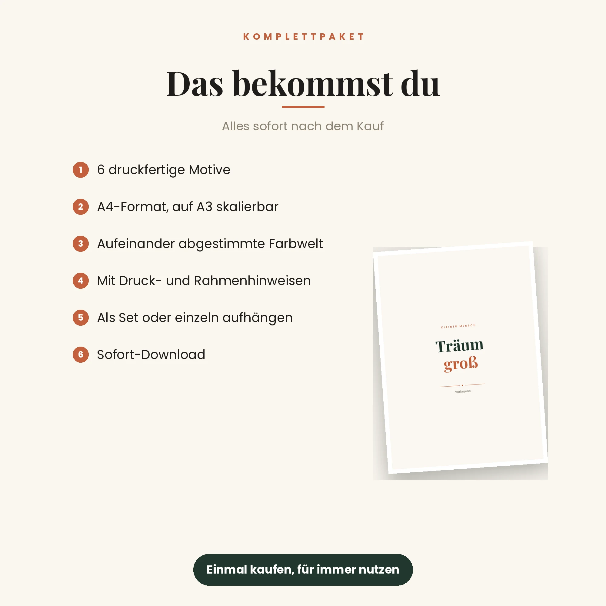 Kinderzimmer-Kunstdrucke, 6 Motive – das ist enthalten