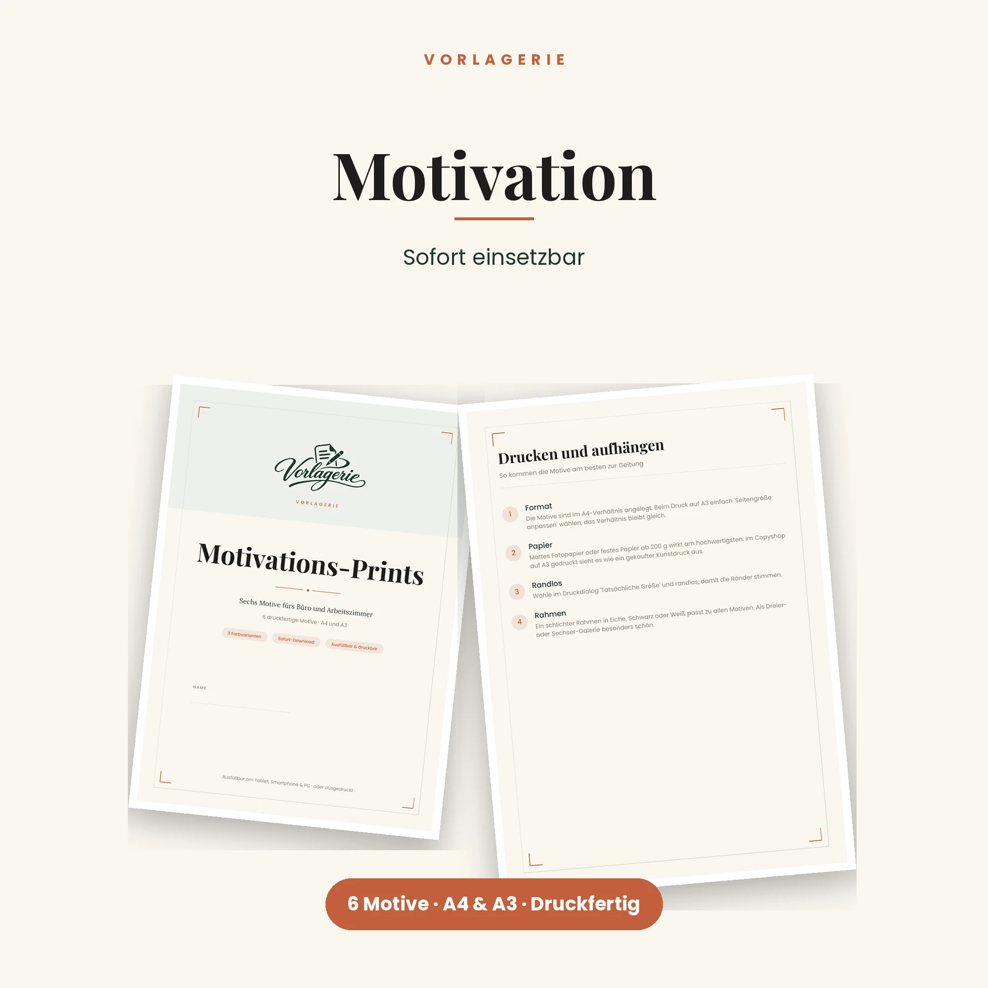 Motivations-Kunstdrucke, 6 Motive – Titelbild