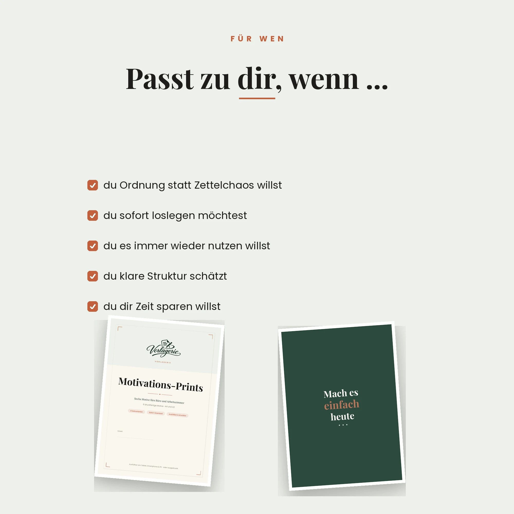 Motivations-Kunstdrucke, 6 Motive – für wen die Vorlage passt