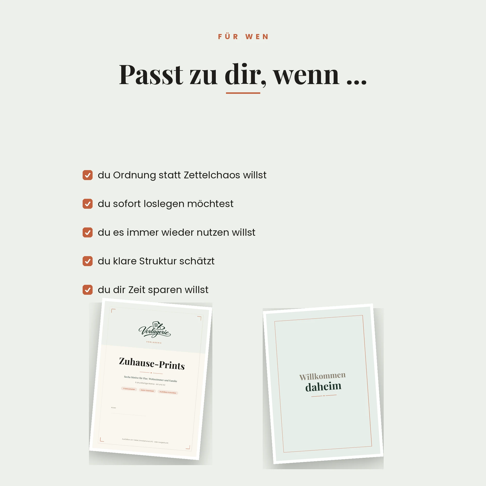 Zuhause-Kunstdrucke, 6 Motive – für wen die Vorlage passt