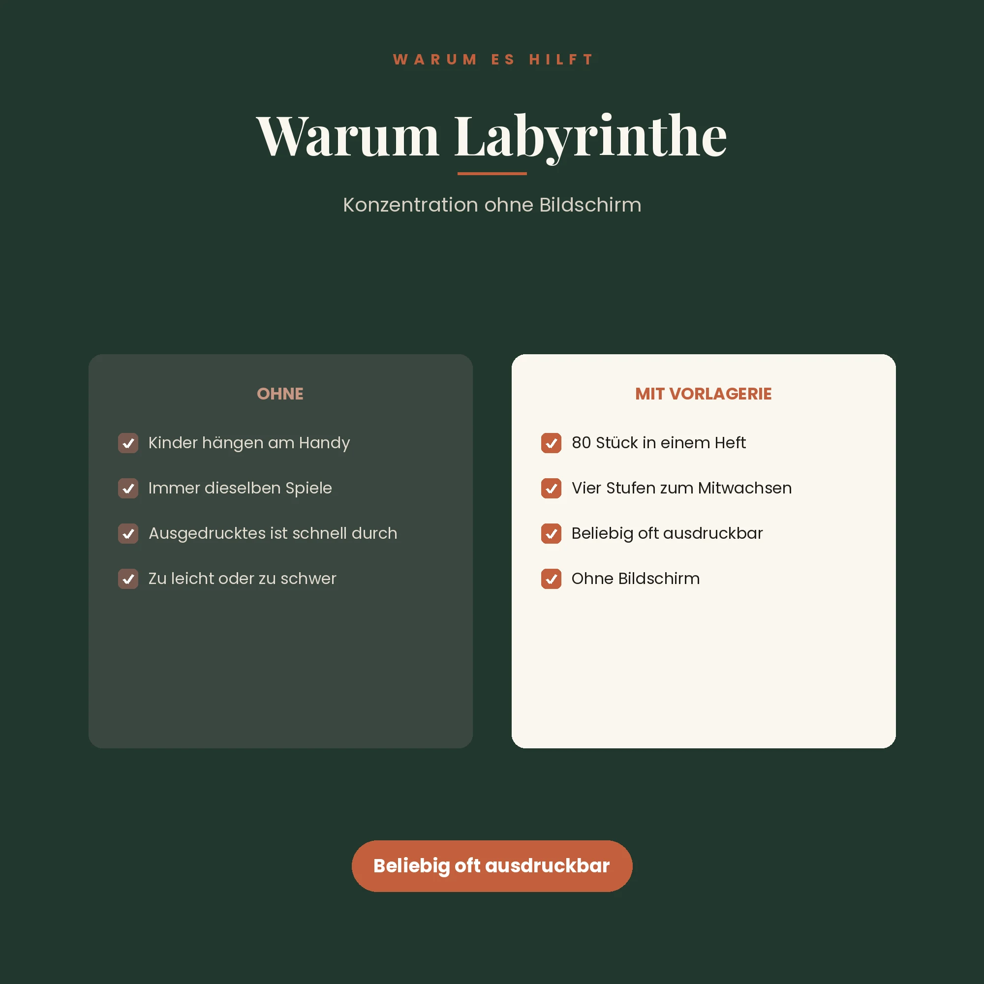 Labyrinth-Heft – der Unterschied