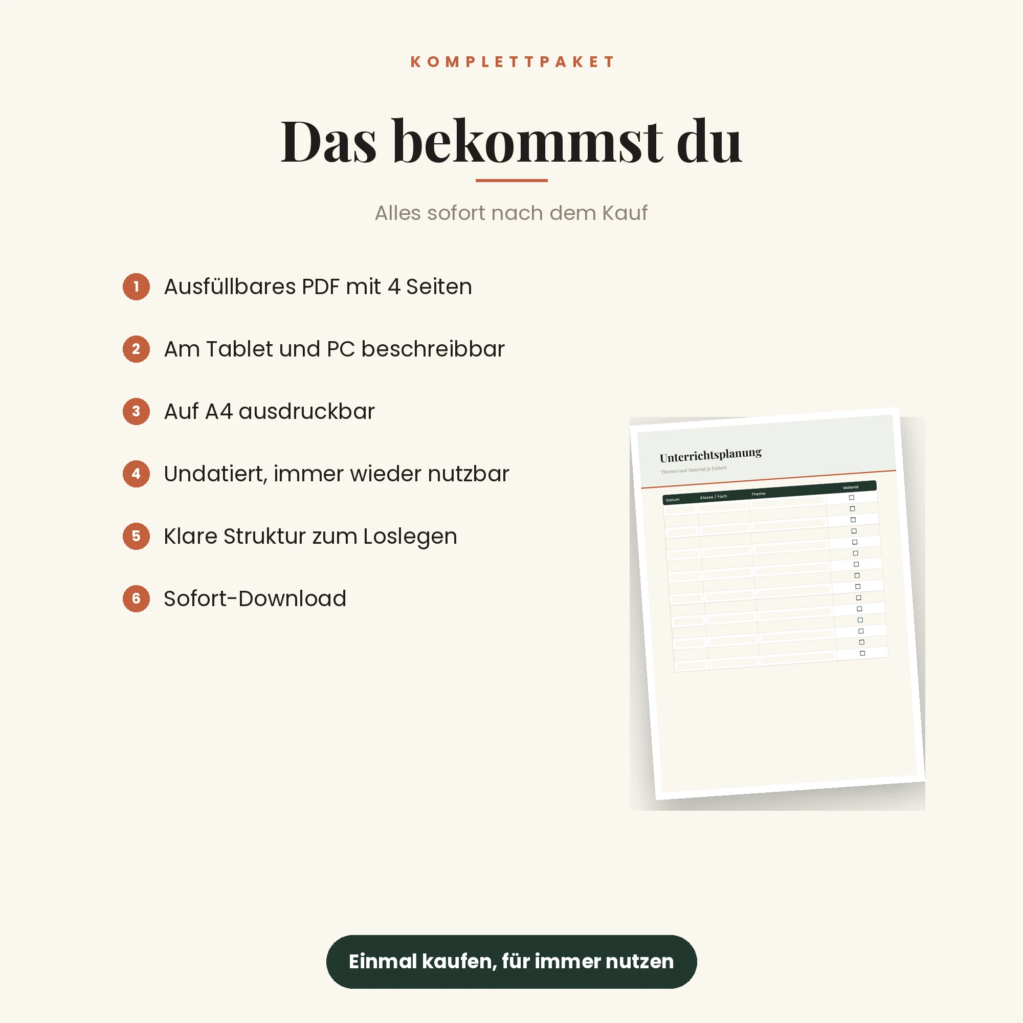 Lehrer-Planer – das ist enthalten