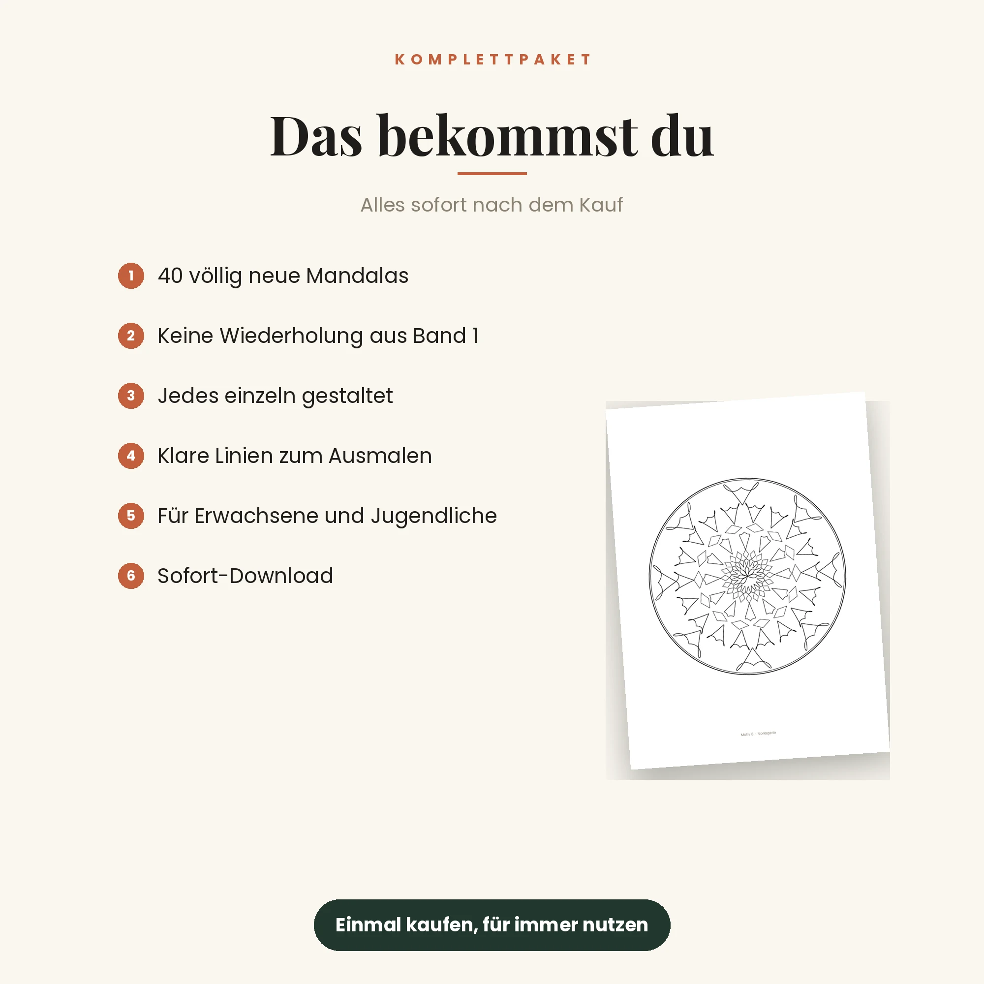 Mandala-Malbuch Band 2 – das ist enthalten