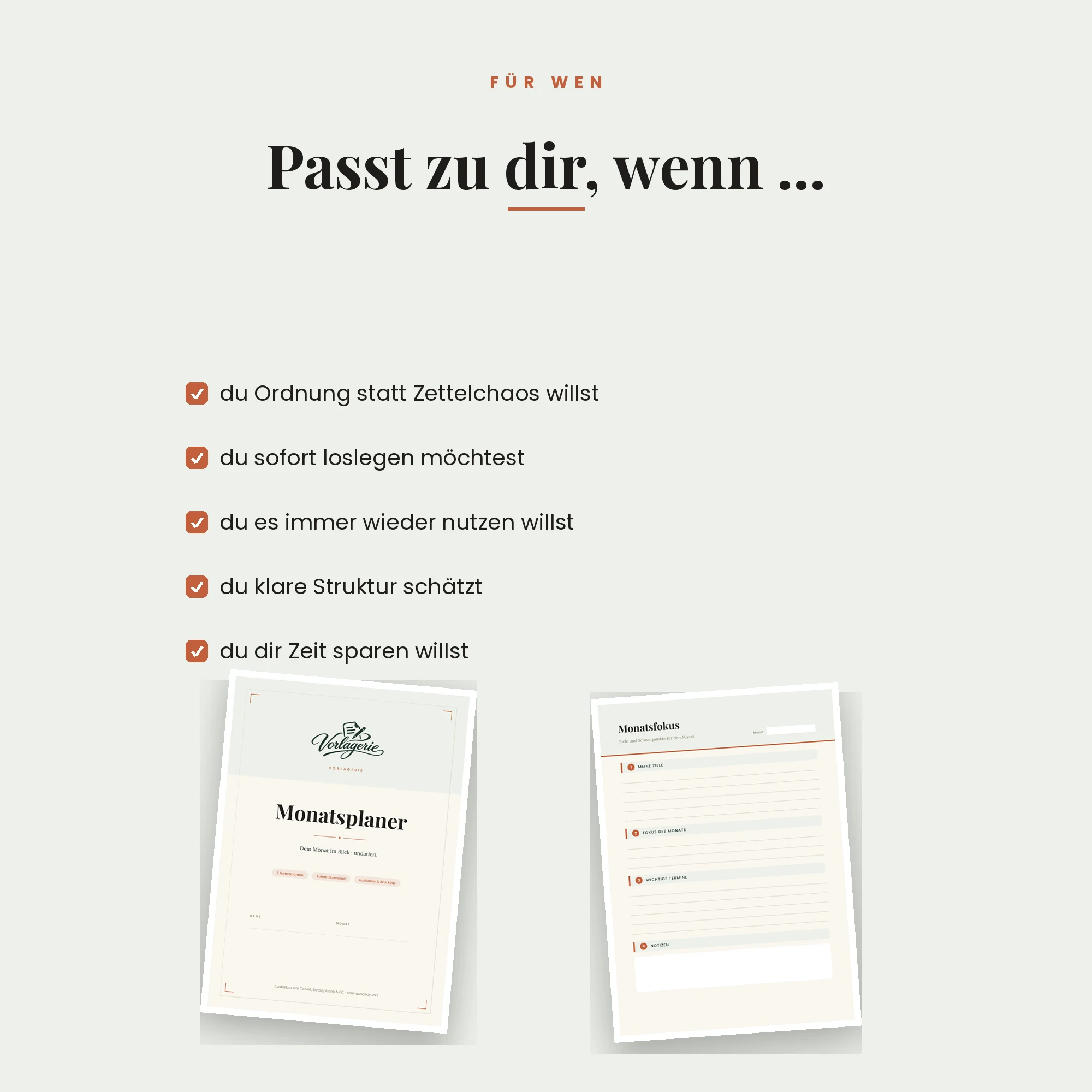 Monatsplaner – für wen die Vorlage passt
