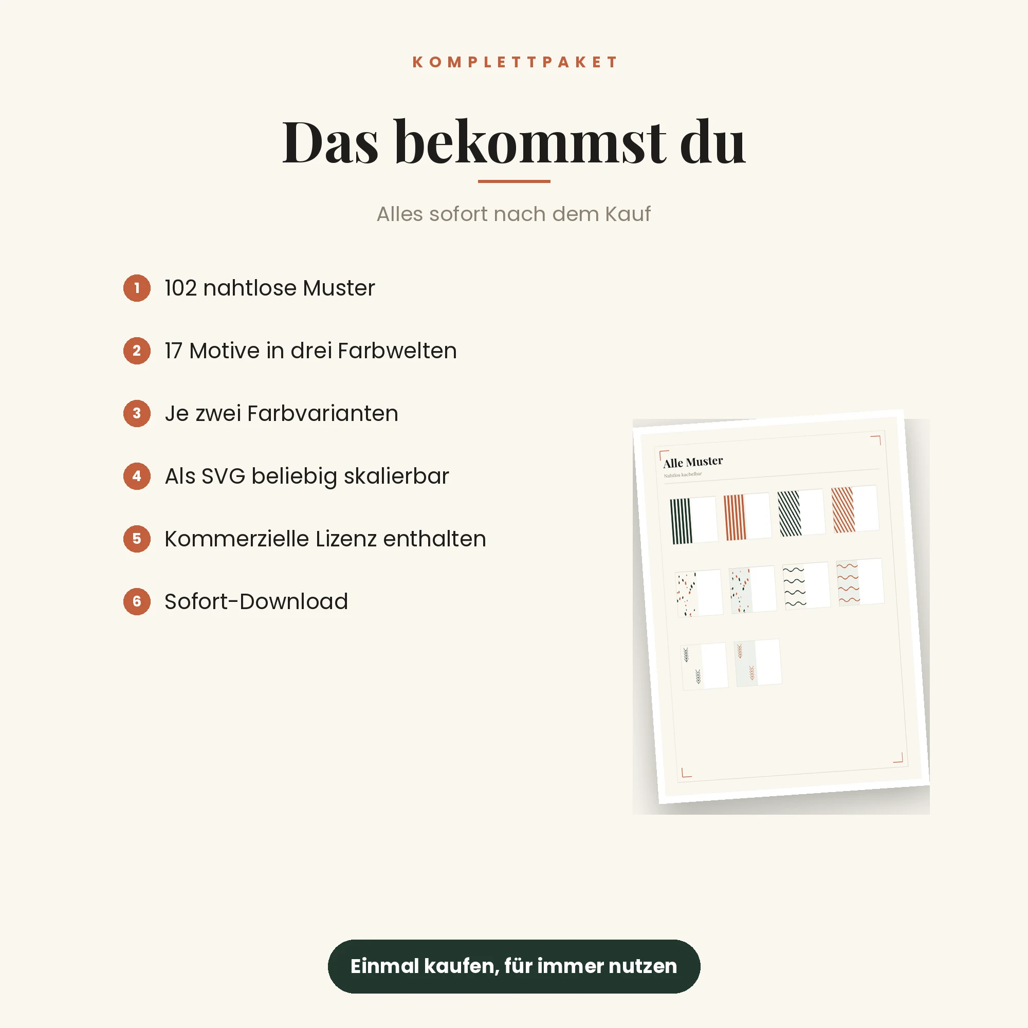 Nahtlose Muster – das ist enthalten