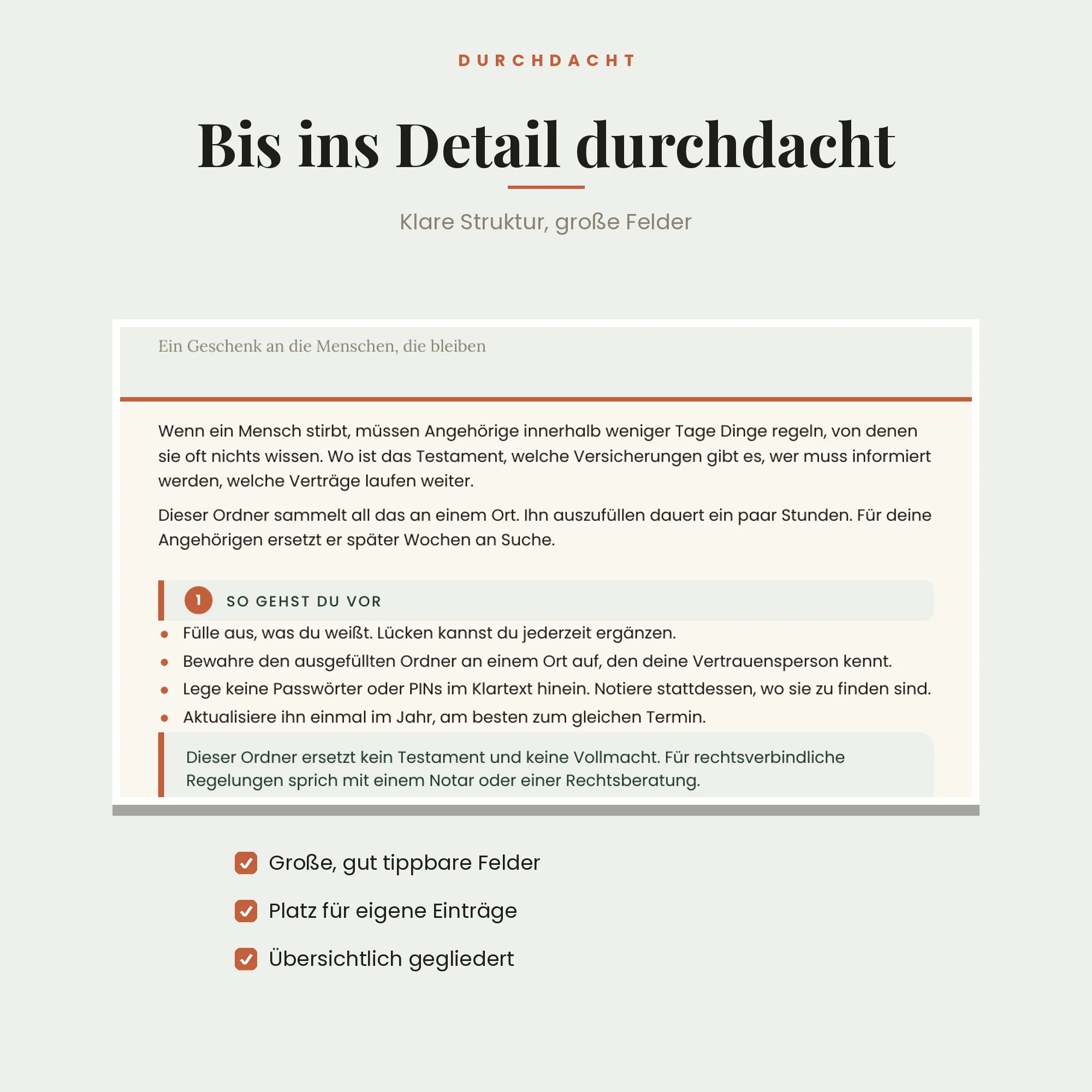Nachlassordner – Detailansicht