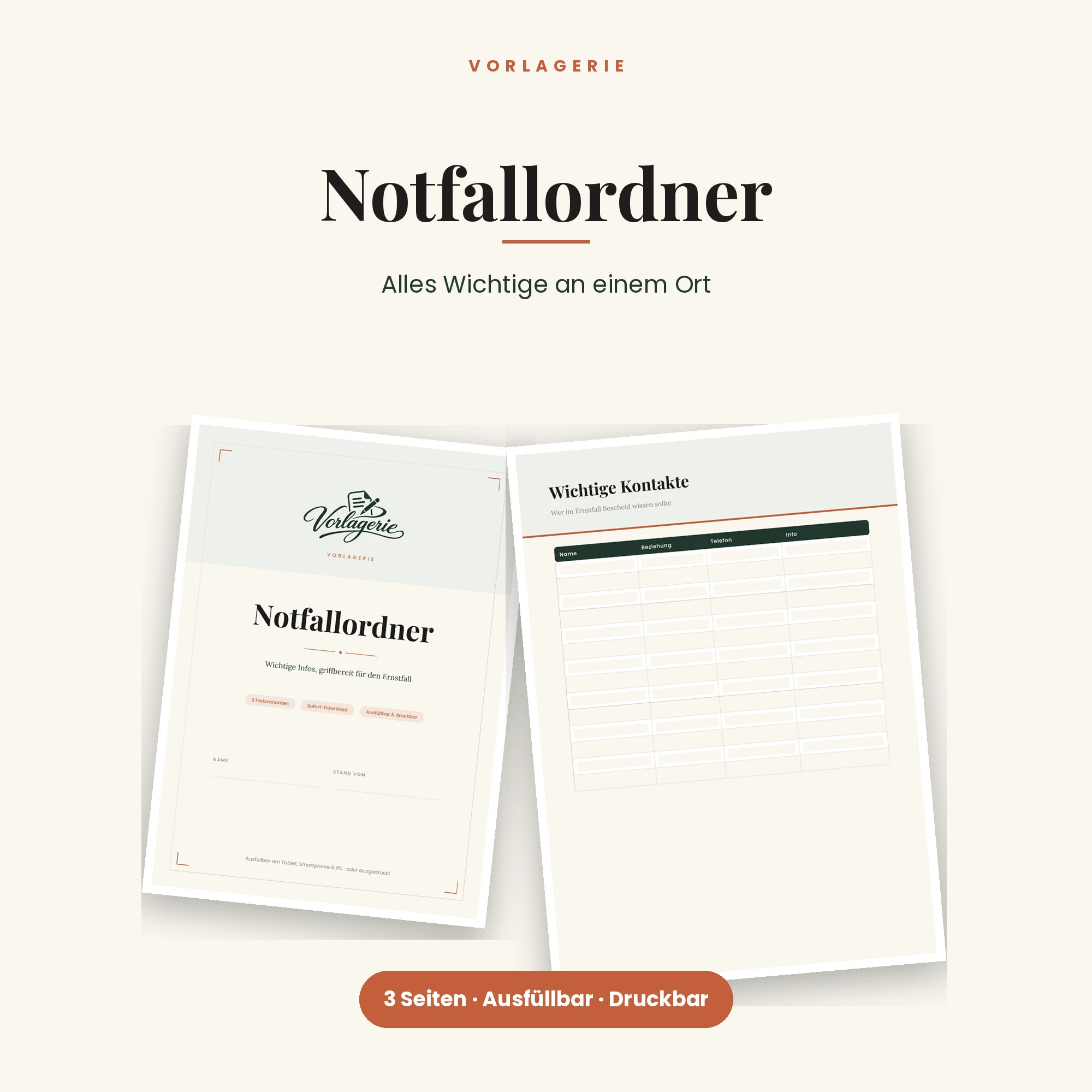Notfallordner – Titelbild