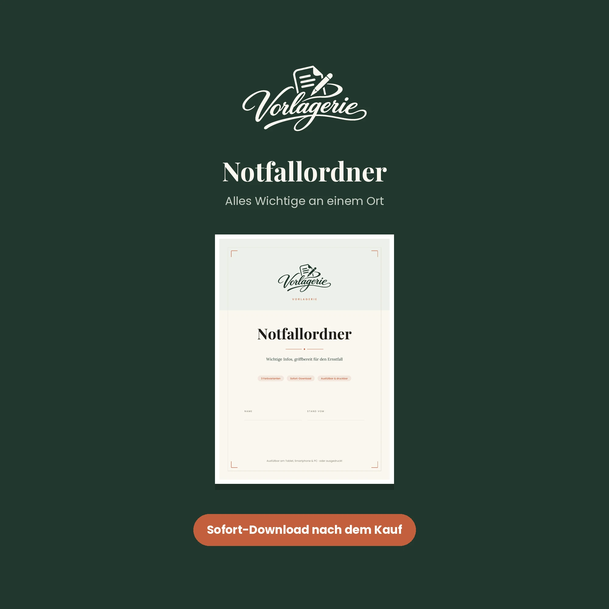 Notfallordner – Vorlagerie
