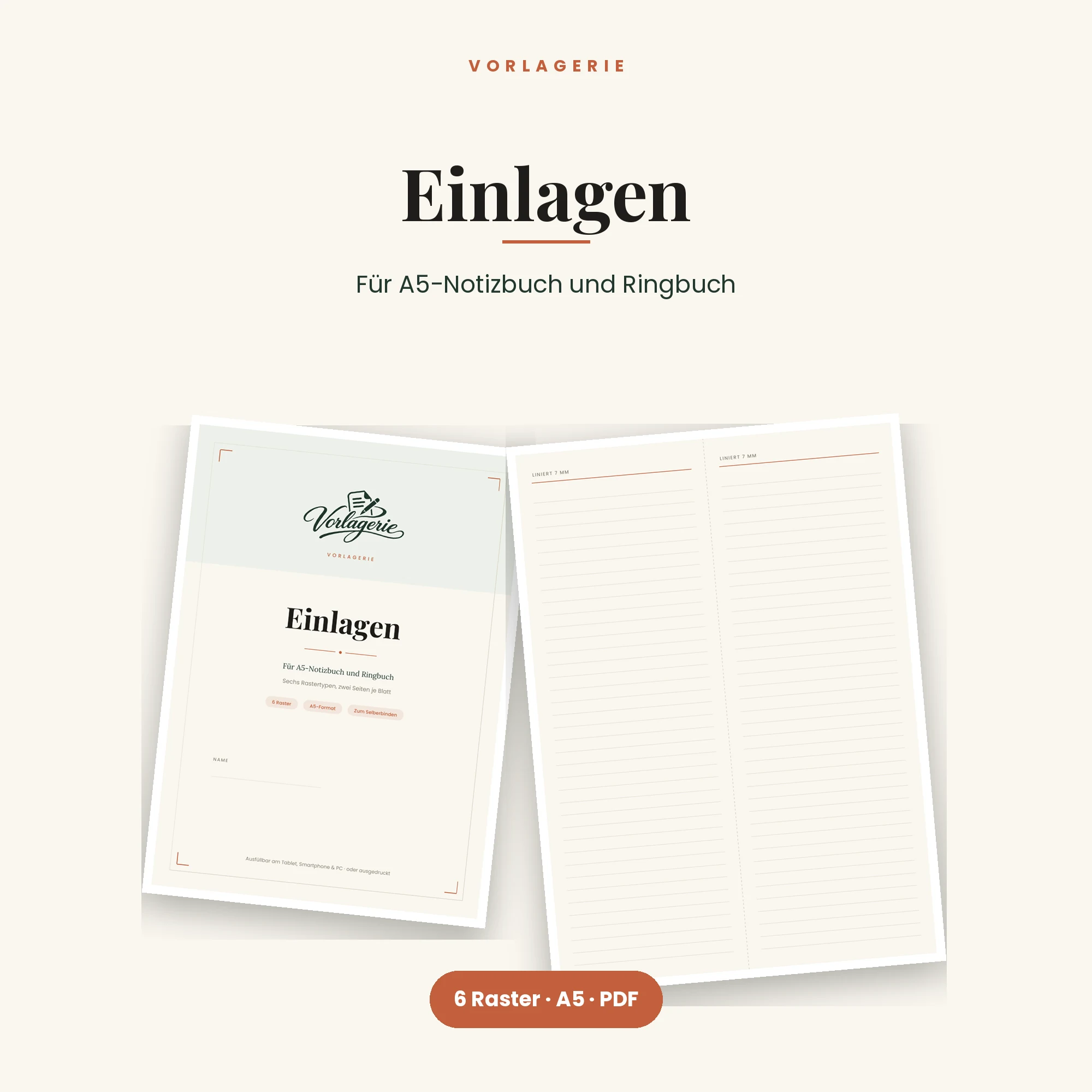 Notizbuch-Einlagen A5 – Titelbild