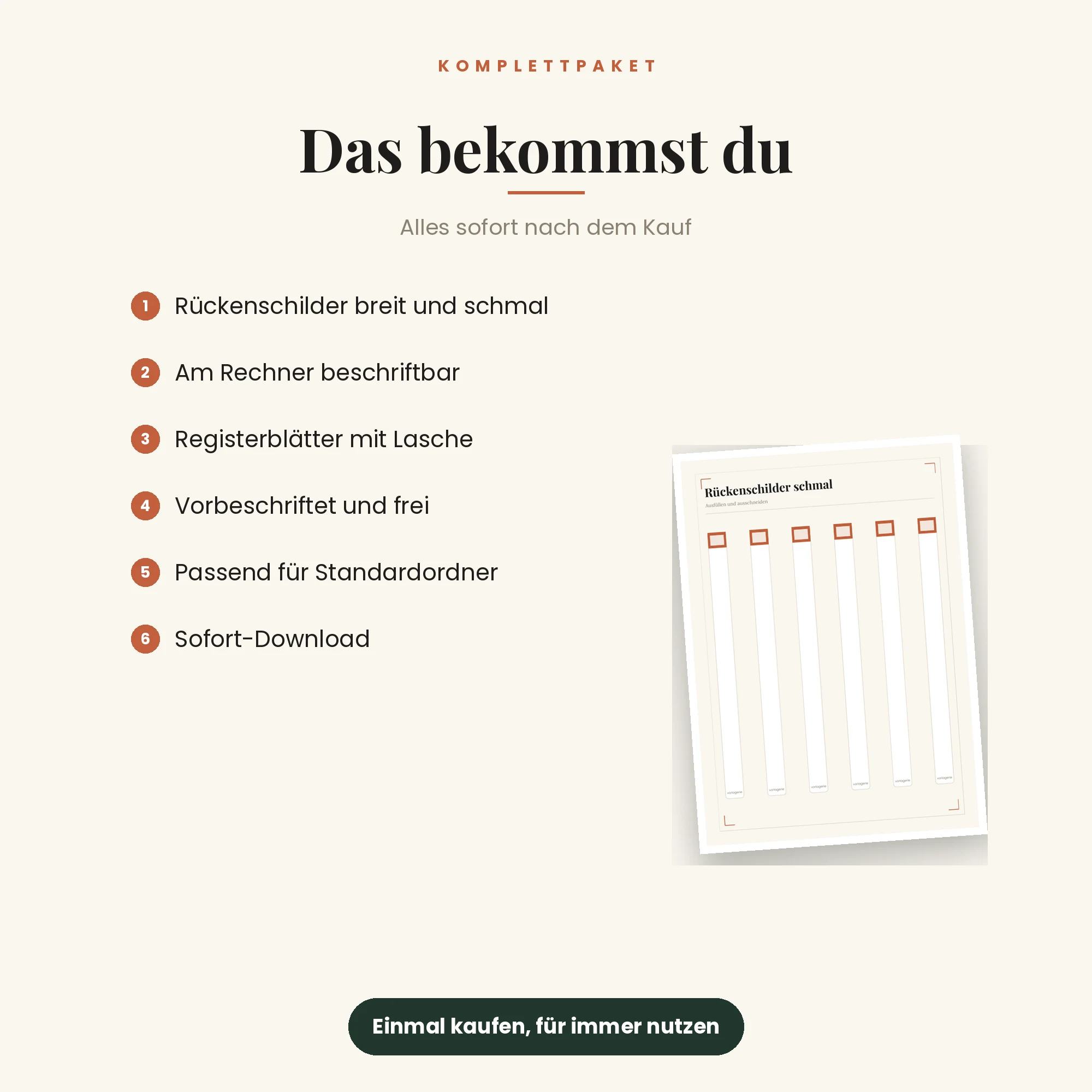 Ordner-Set – das ist enthalten