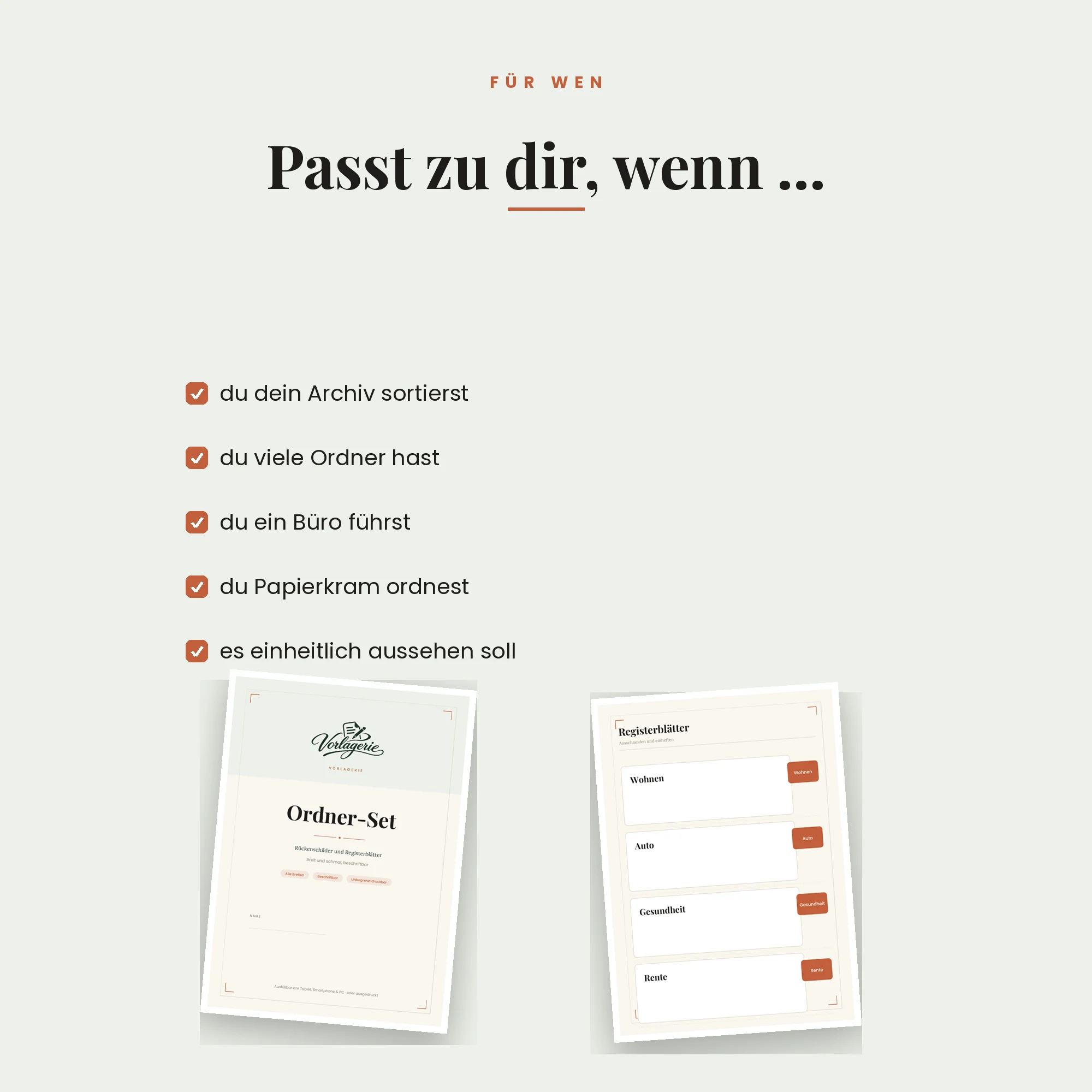 Ordner-Set – für wen es passt