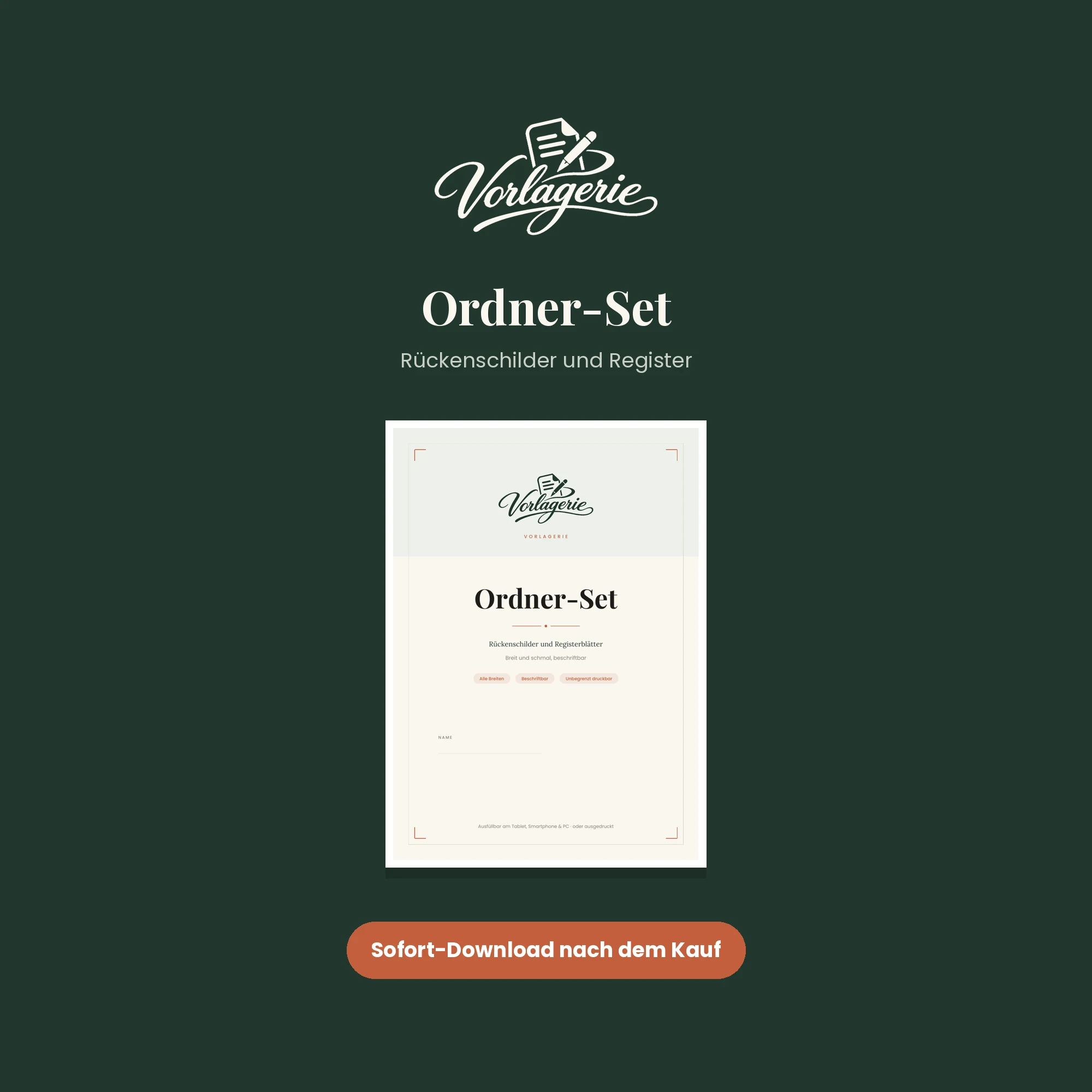 Ordner-Set – Vorlagerie